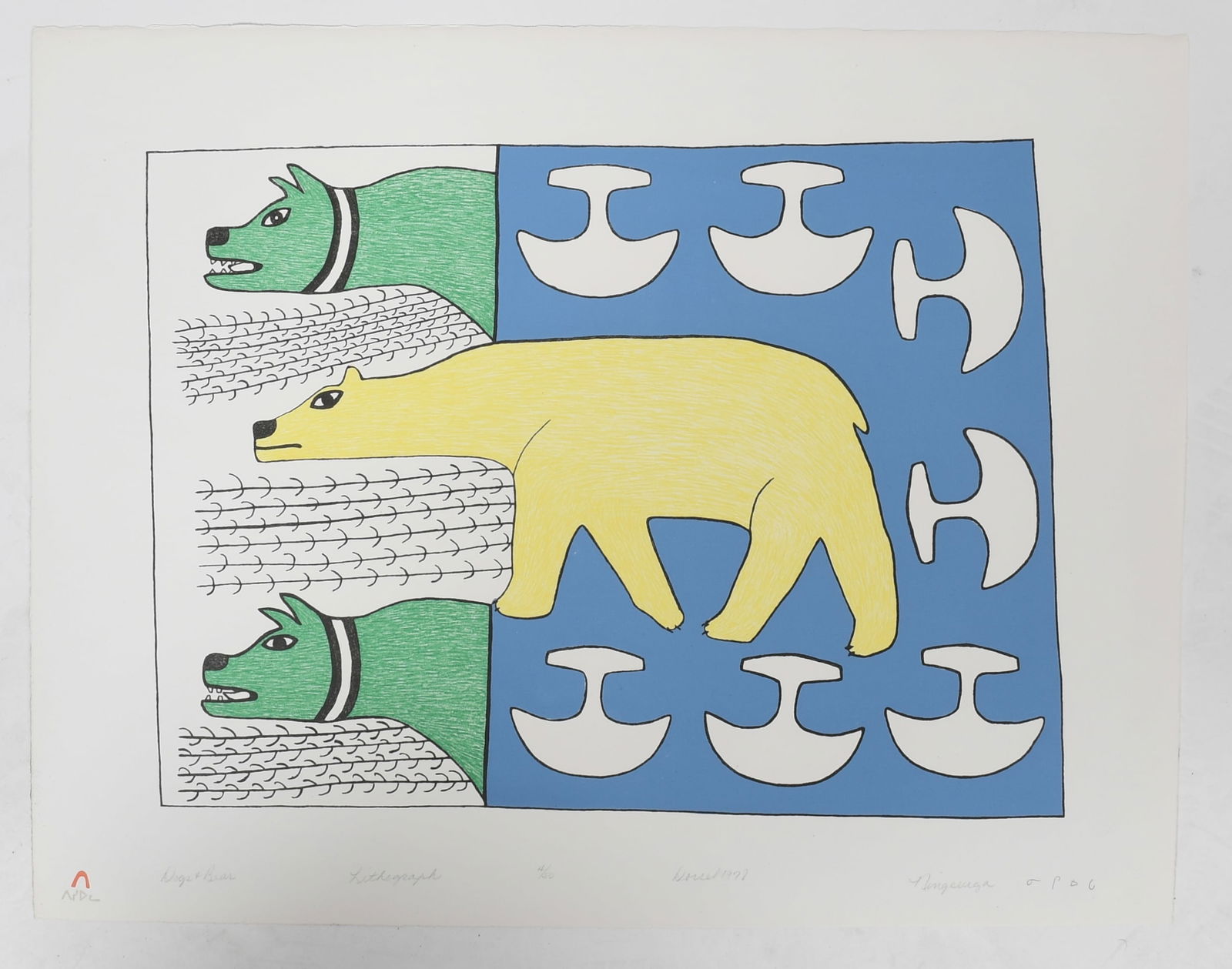 Ningeeuga Oshuitoq (Inuit, 1918-1980), Lithograph (1 of 5)