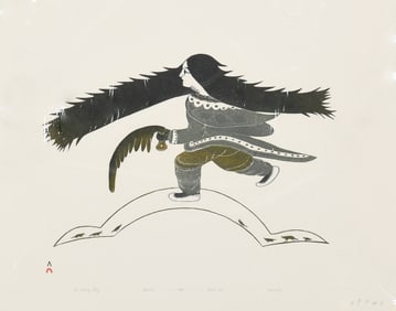 Sorroseeleetu Ashoona (Inuit, b. 1941), Stonecut Print