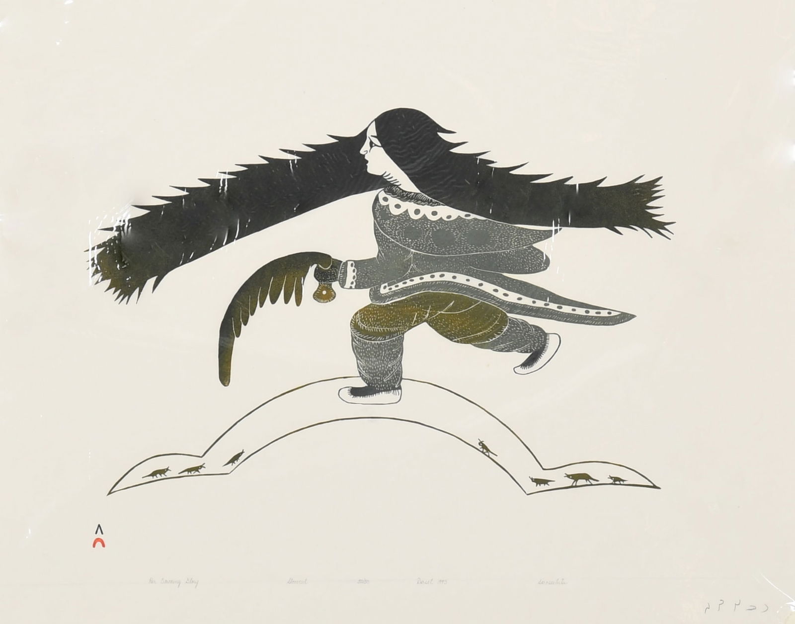 Sorroseeleetu Ashoona (Inuit, b. 1941), Stonecut Print (1 of 5)