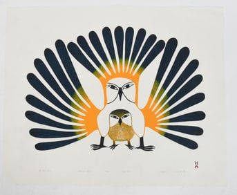 Kenojuak Ashevak (Inuit, 1927-2013), Stonecut and Stencil Print