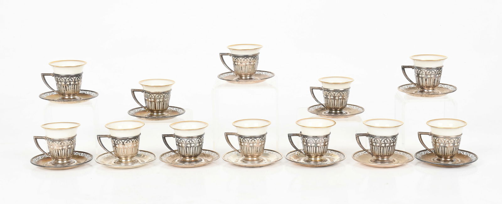 A Sterling Silver Mounted Demitasse Set (1 of 8)