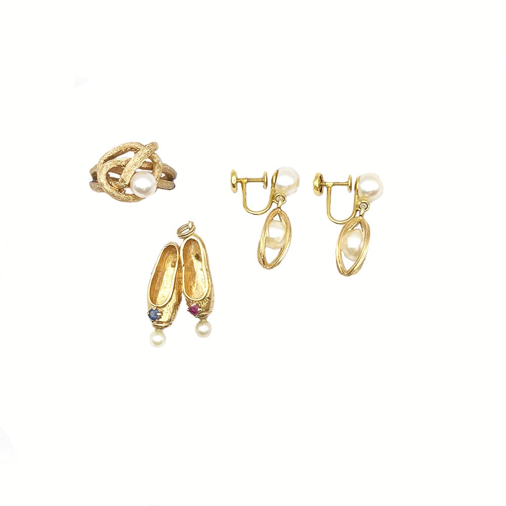 Group of 14K Pearl Ring Earring Charm (1 of 8)