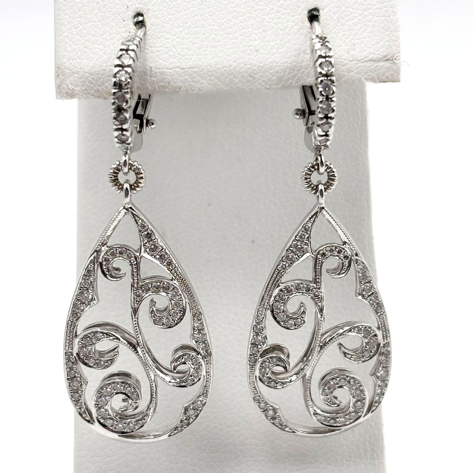 18K White Gold Diamond Drop Earrings (1 of 2)