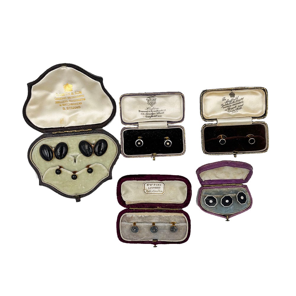 Five sets of 18ct and 9ct Gold Cuff Link and Stud Sets (1 of 5)