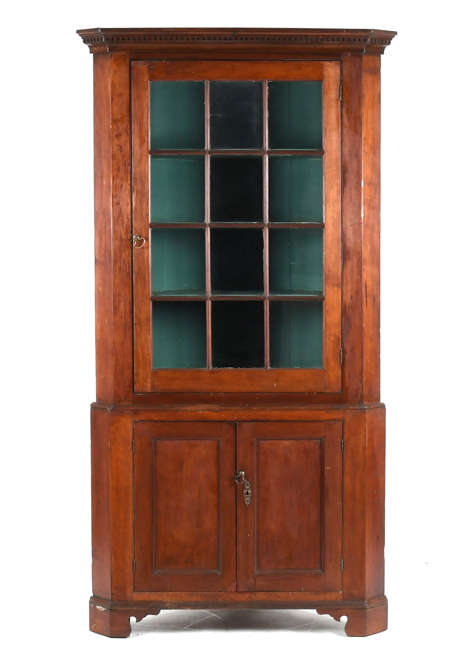 Pennsylvania Chippendale Cherry Two-Part Corner Cupboard, Early 19th Century (1 of 7)
