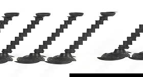 A Set of Four Wedgwood Candlesticks, Black Basalt: A Set of Four Wedgwood Candlesticks, Black Basalt 19th century, cylindrical shape, with decoration of classical figures among trees in relief, with arabesque floral borders. Dimensions:&nb