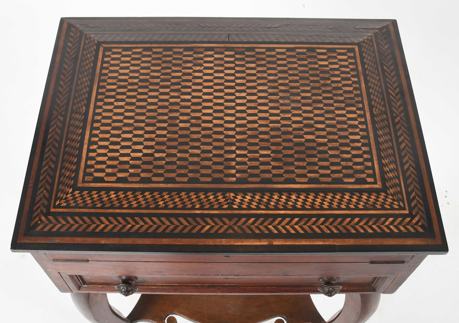 American Parquetry Inlaid Walnut Secretary and Dressing Table, 19th Century (1 of 10)