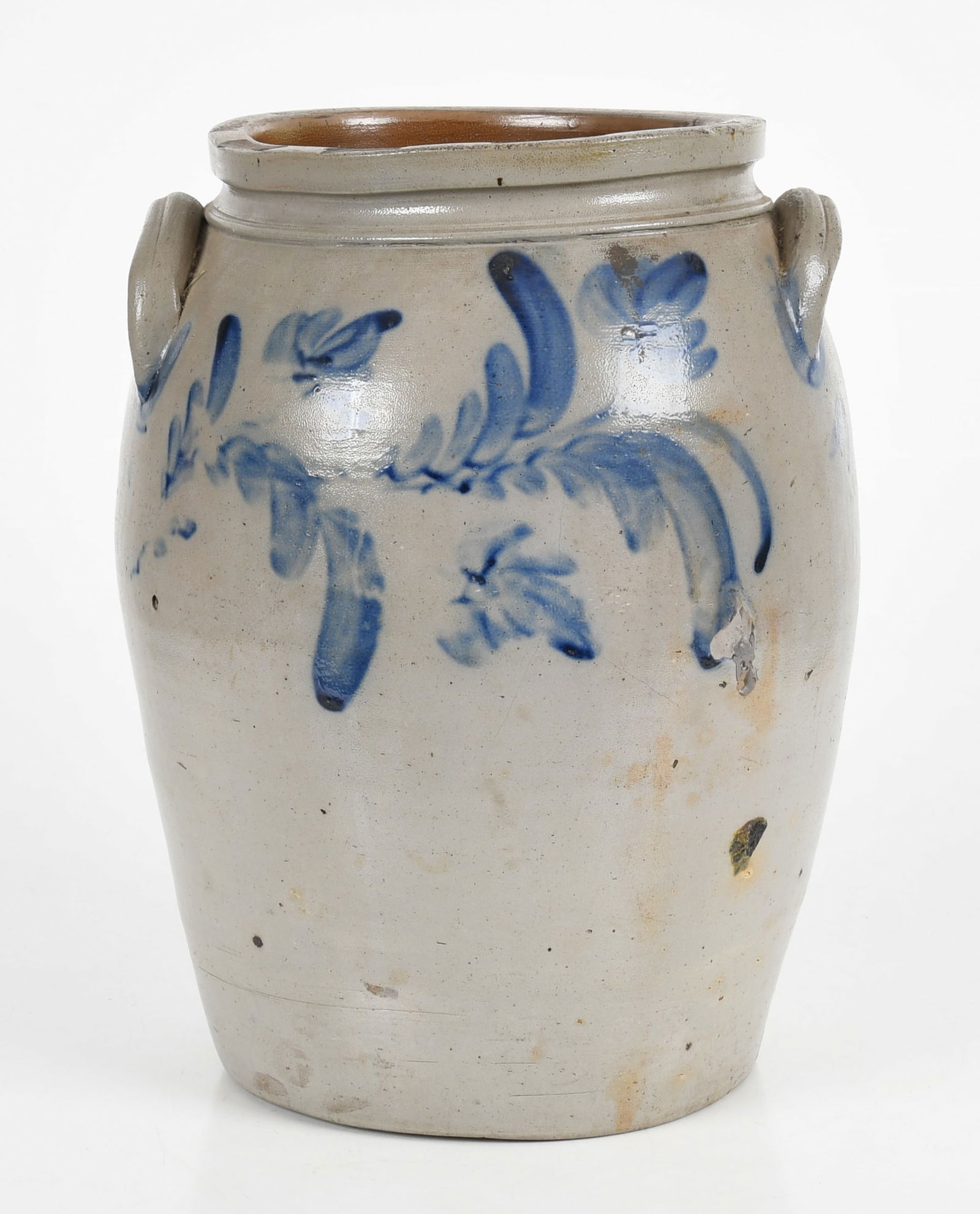 A Five Gallon American Stoneware Crock, Blue Decoration (1 of 7)