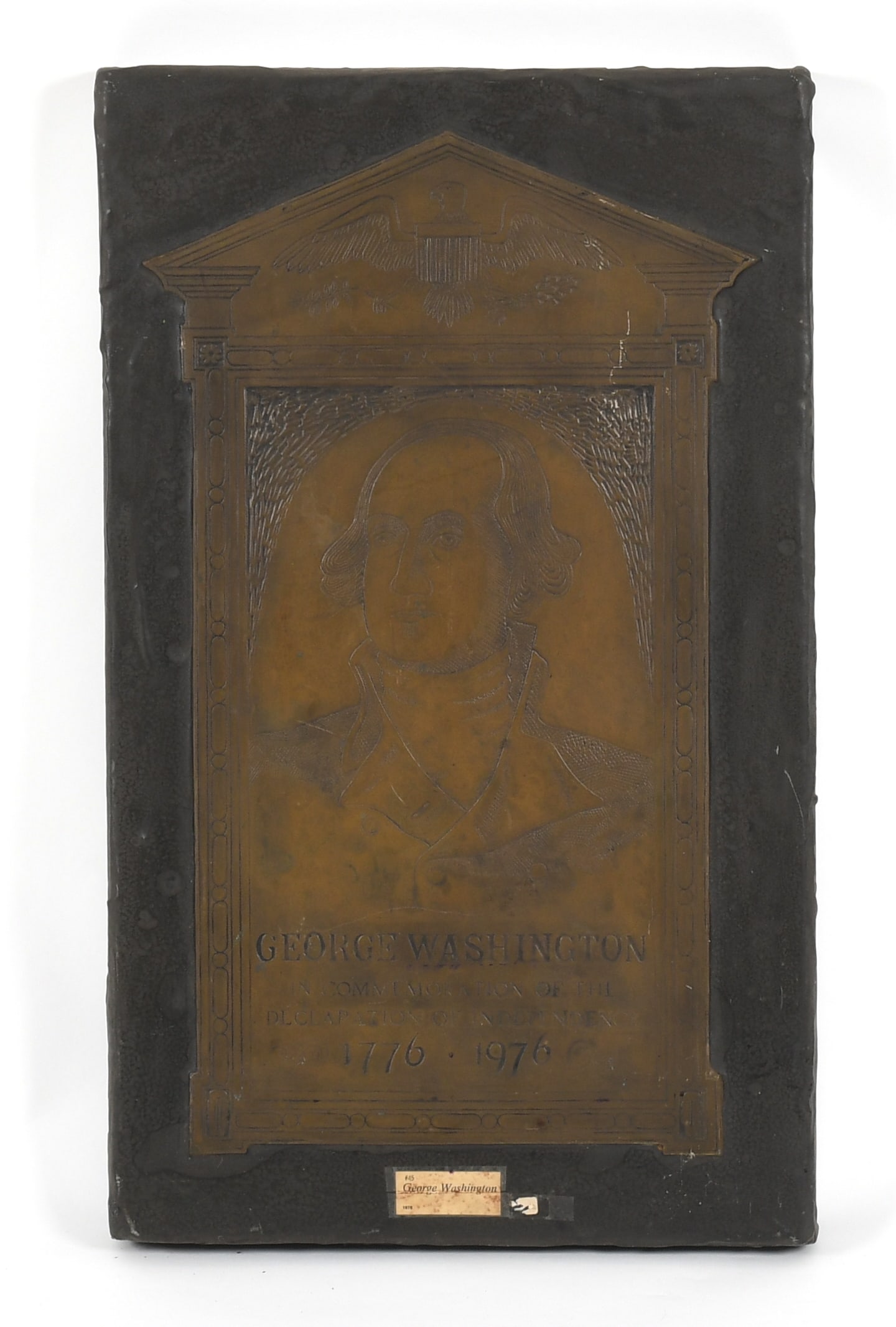 A Bi-Centenial Commemorative Brass Rubbing Plate, George Washington (1 of 5)