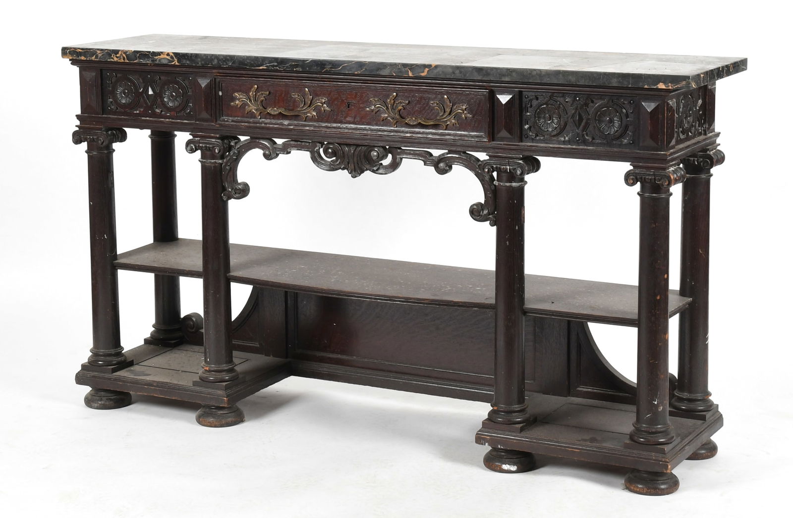 Continental Carved Oak Console Table, Late 19th Century (1 of 9)