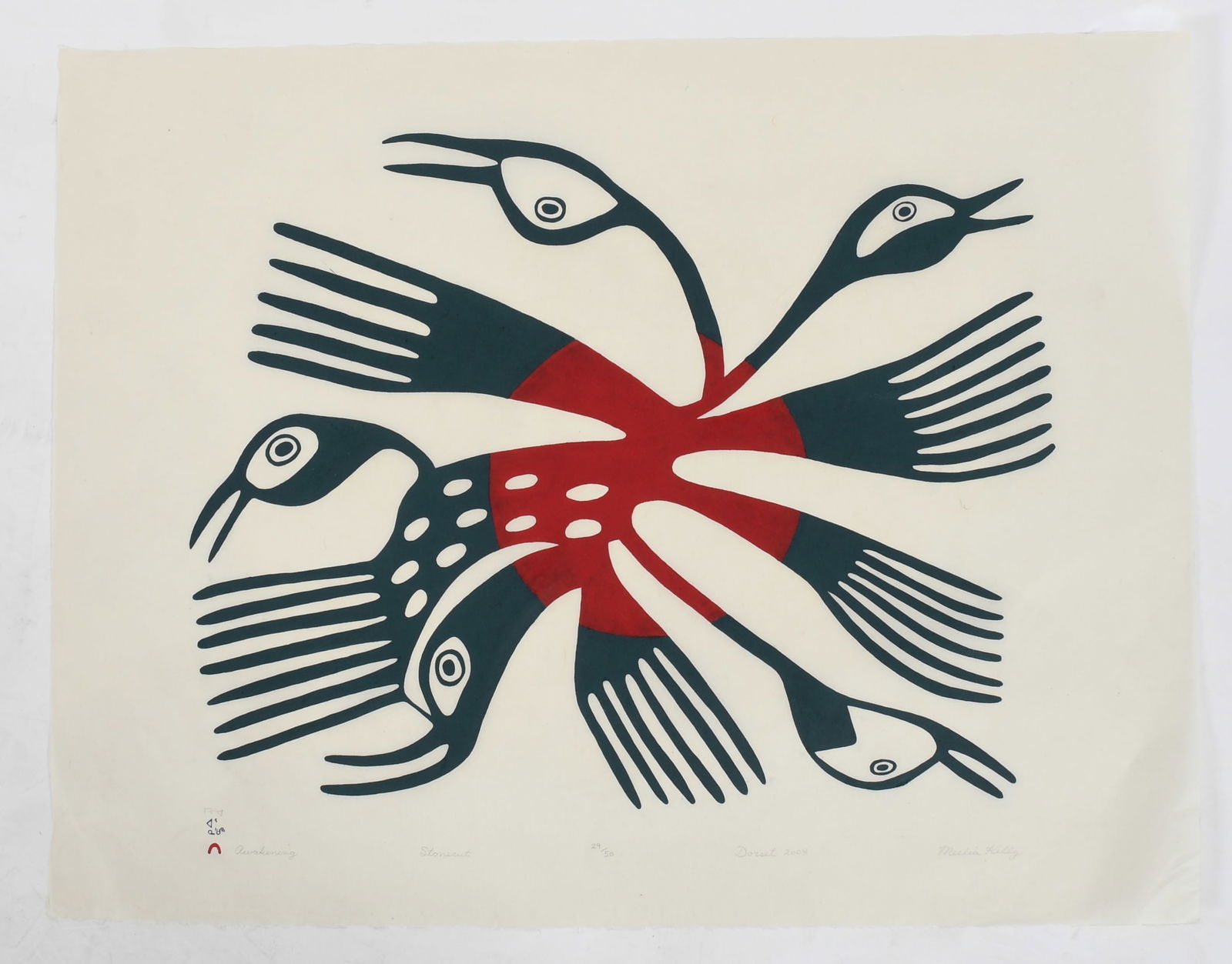 Meelia Kelly (Inuit, 1940 - 2006), Stonecut Print (1 of 6)