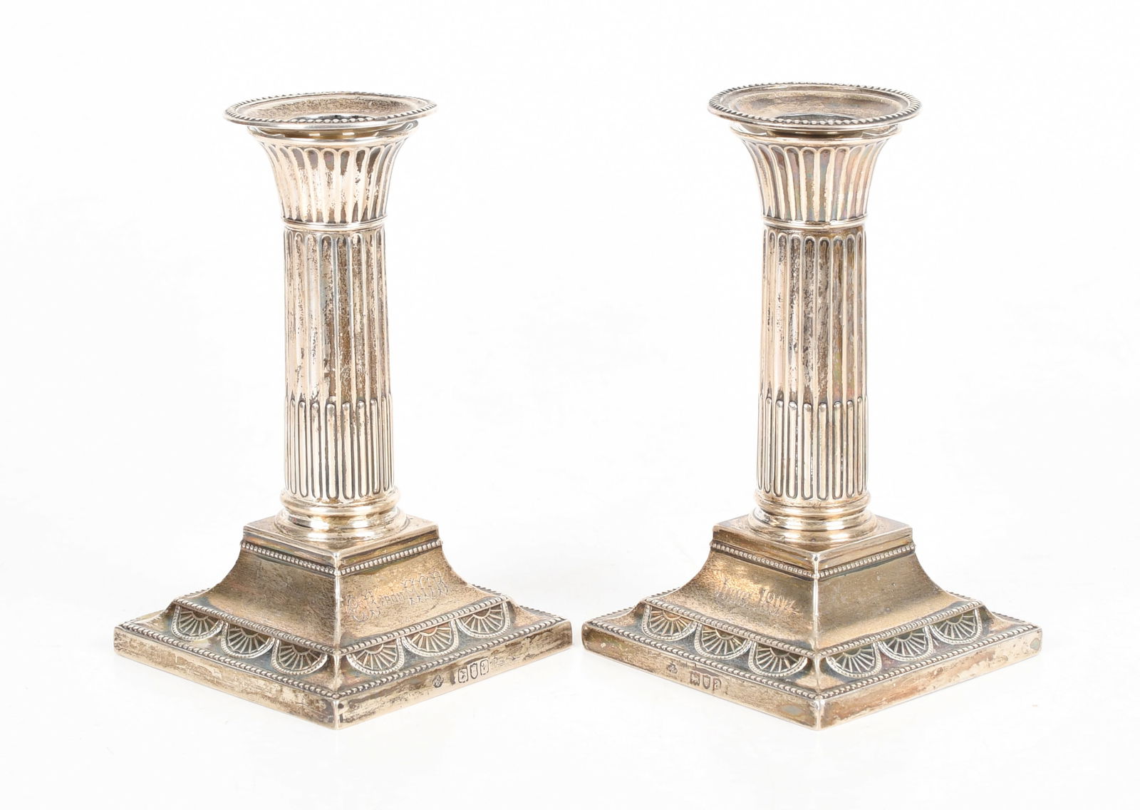 A Pair of London Sterling Silver Candlesticks (1 of 7)