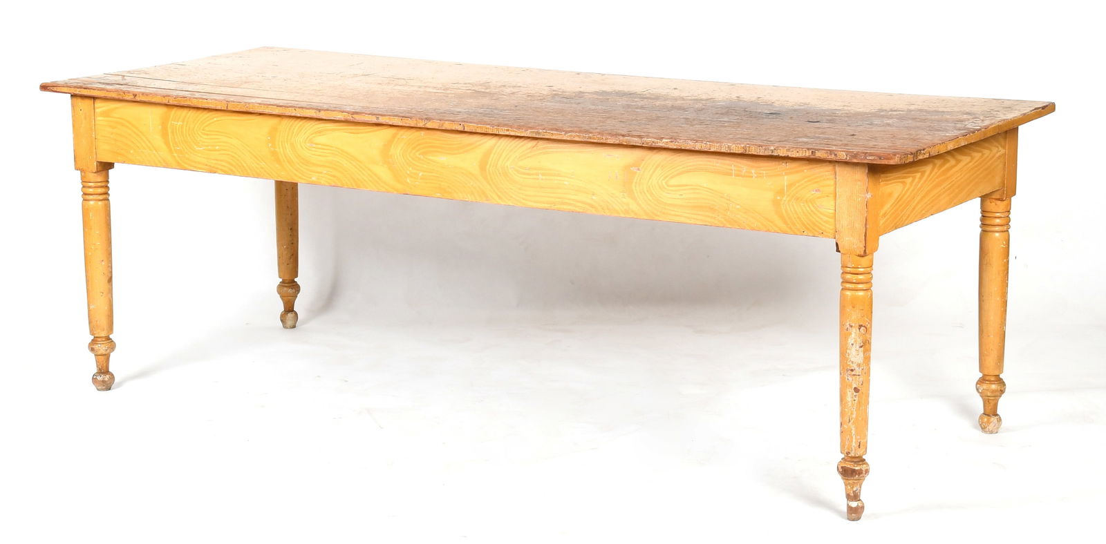 American Yellow-Painted Farm Table, Circa 1830 (1 of 10)