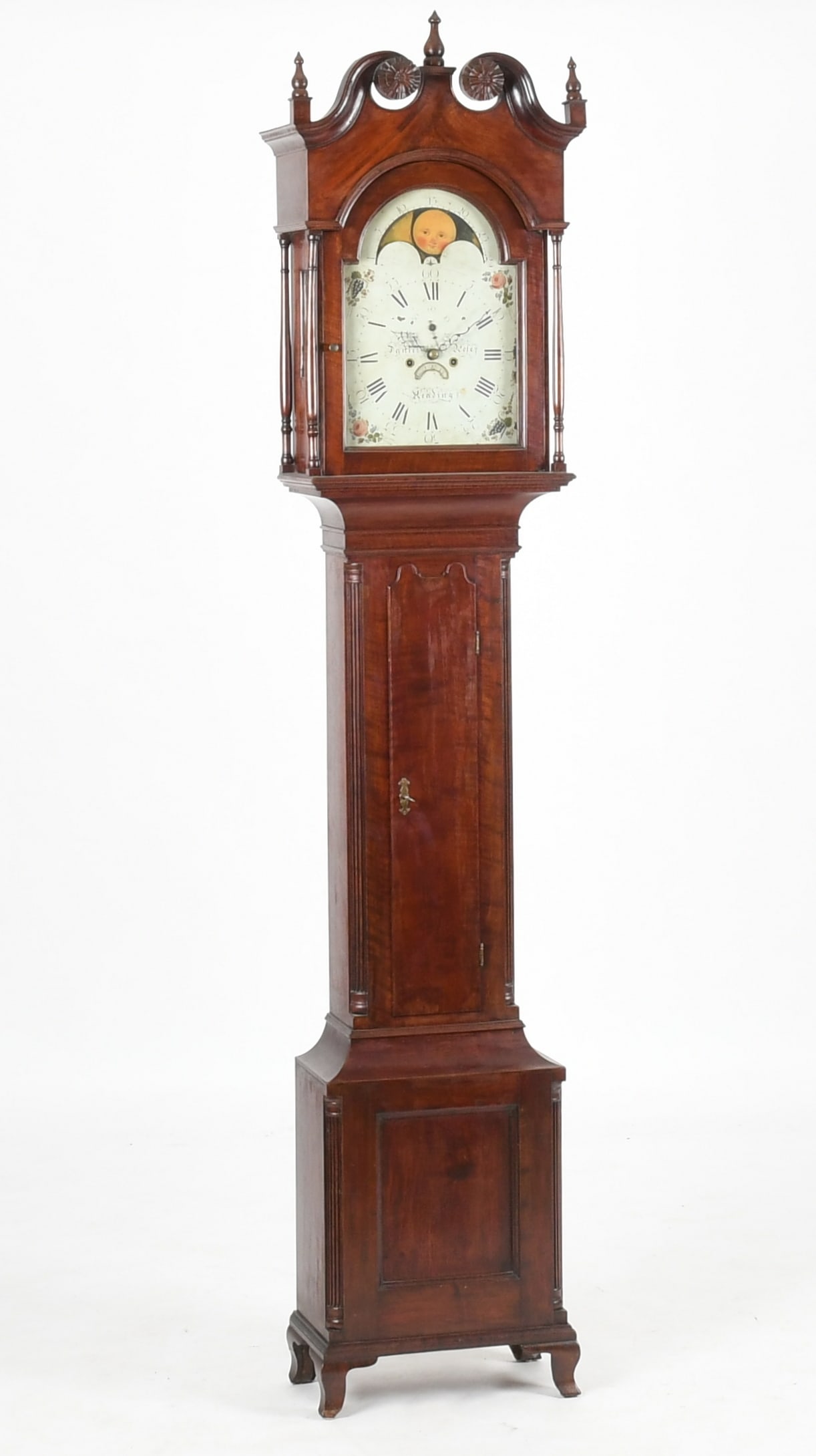 Berks County, Pennsylvania Walnut Tall Case Clock, Daniel Rose, Reading (1 of 15)