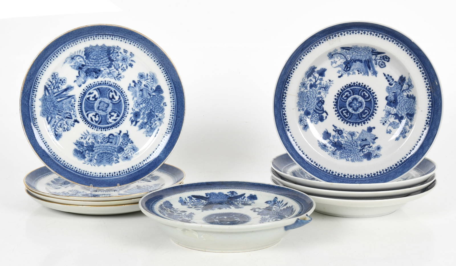 A Group of Chinese Export Porcelain Fitzhugh Plates