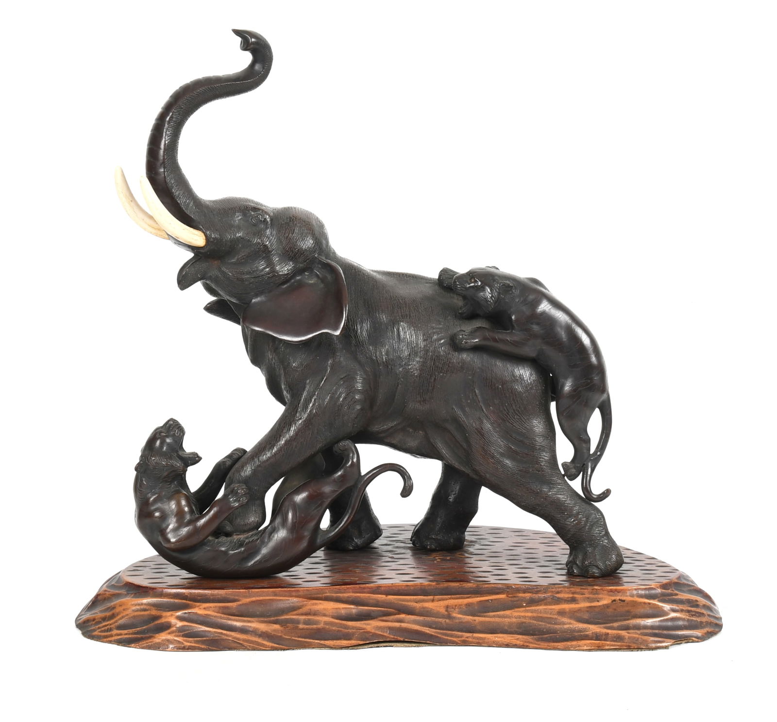 A Meiji Period Japanese Bronze Figural Group (1 of 8)