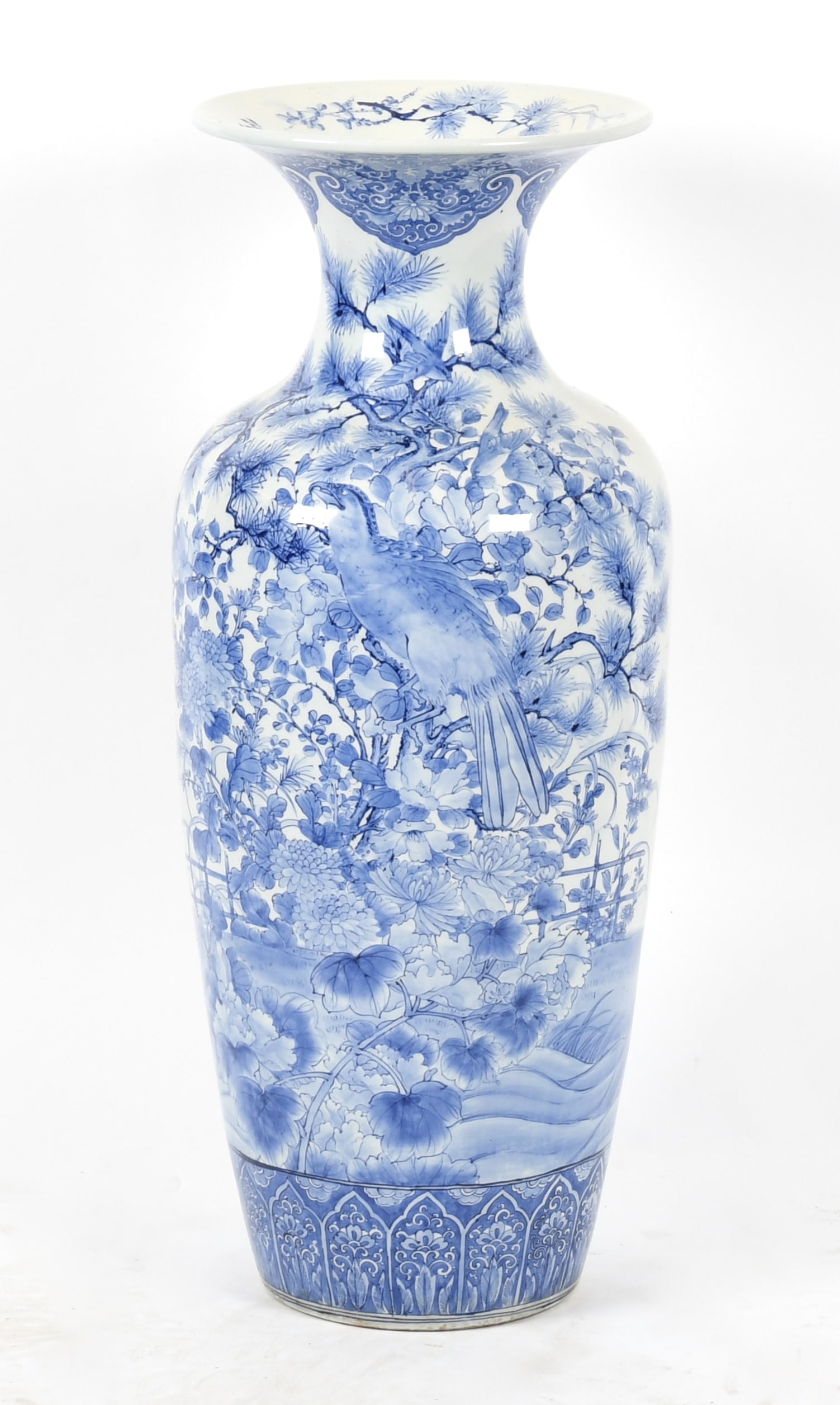 A Japanese Blue and White Arita Palace Sized Vase (1 of 9)