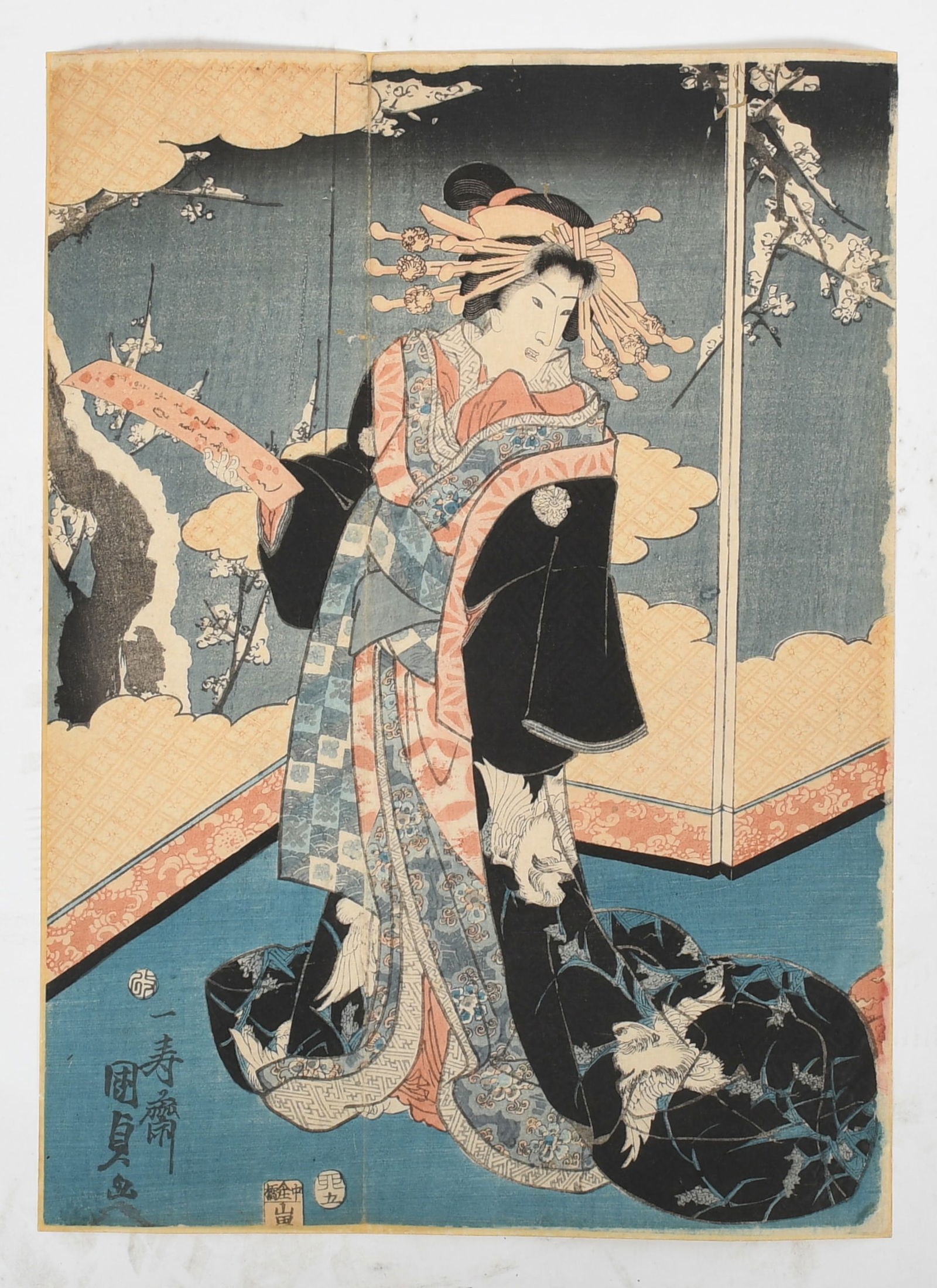 Six Japanese Woodblock Prints, Three by Utagawa Kunisada (1786-1865) (1 of 14)