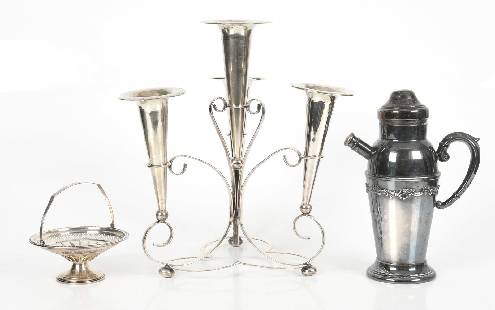 Three Pieces of Silver and Silver Plate Tableware (1 of 9)