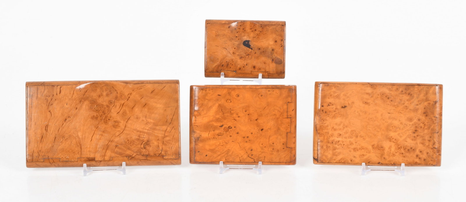 Four Continental Burlwood Cigarette Cases, 19th Century (1 of 5)