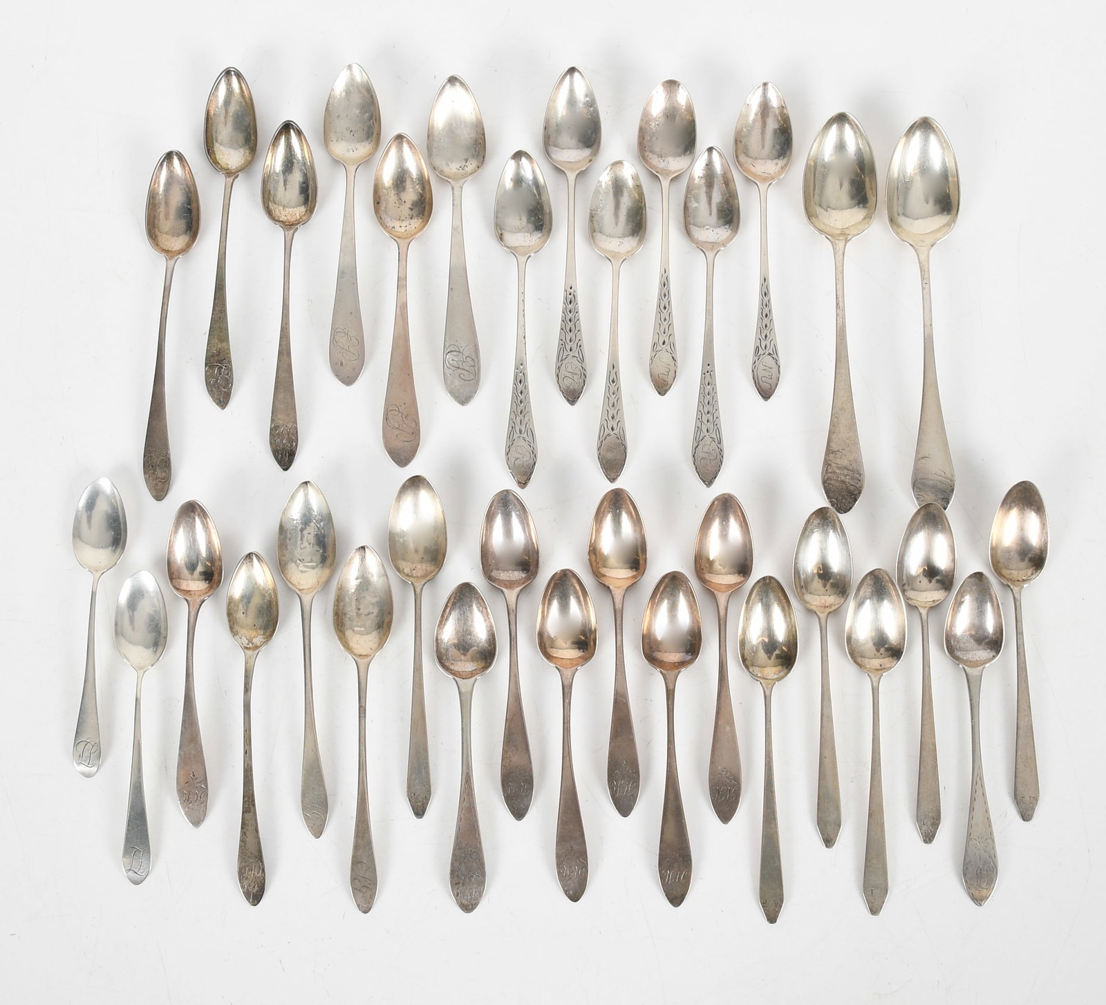 A Group of American Coin Silver Teaspoons (1 of 8)