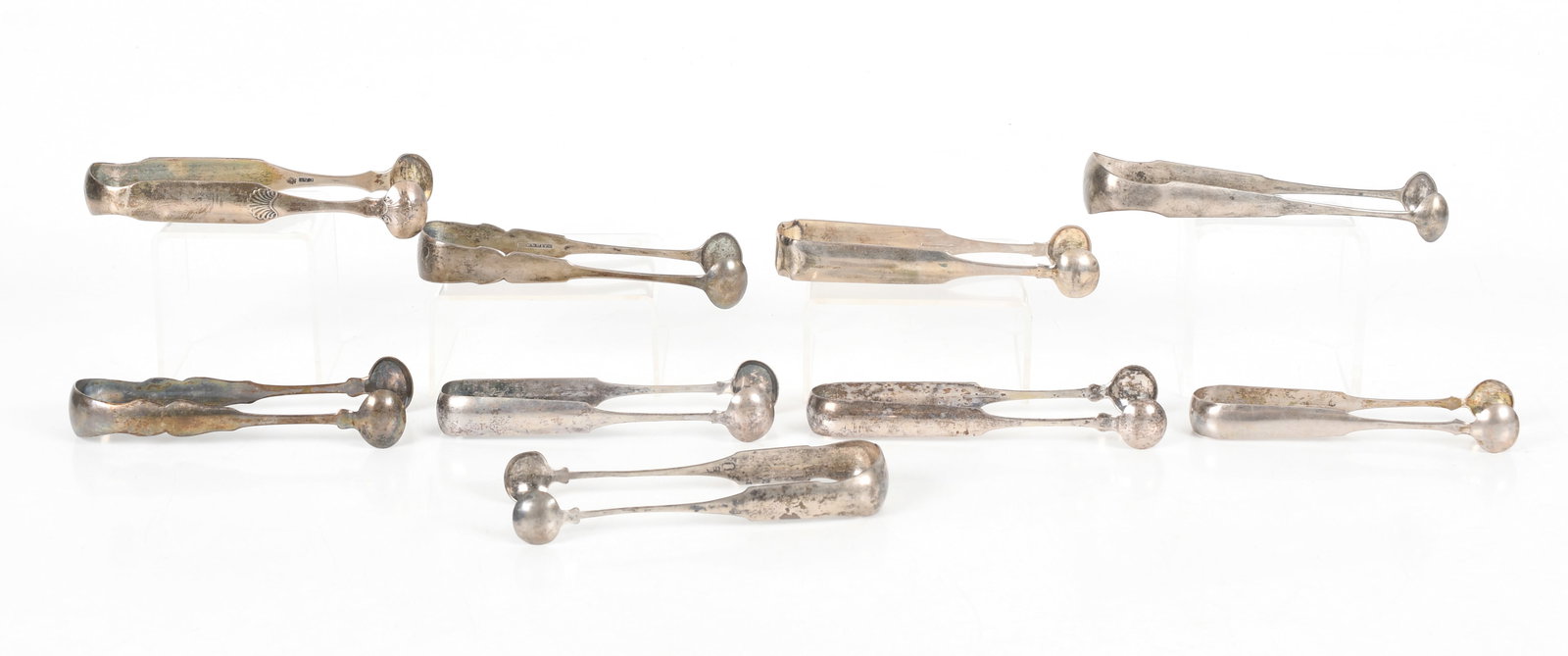 Nine American Coin Silver Tongs (1 of 11)