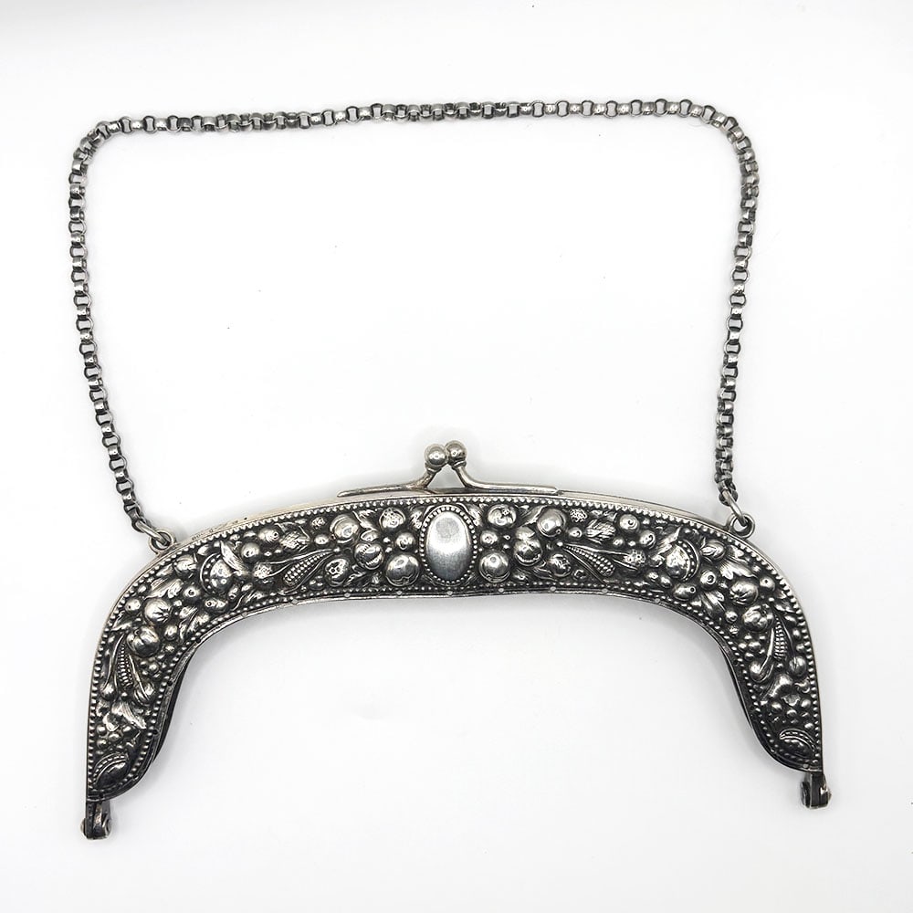 Five Antique .800 Silver Purse Frames - 2