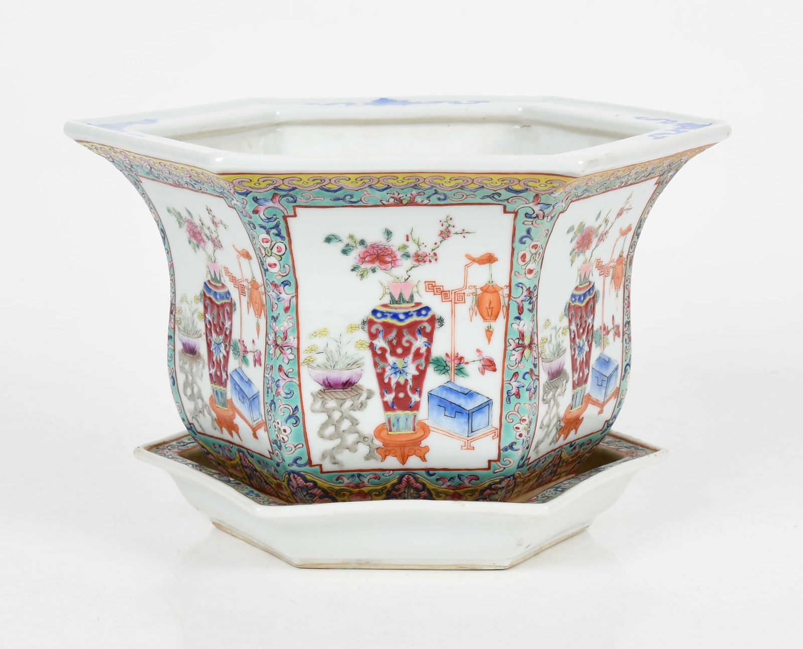 A Chinese Porcelain Jardiniere and Stand (1 of 9)