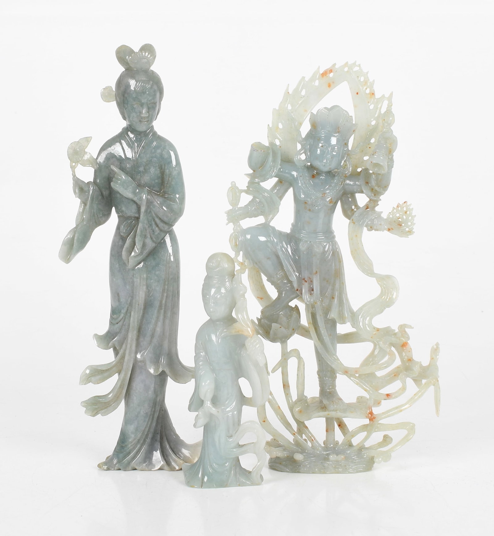 Three Chinese Celadon Jade Figures (1 of 11)