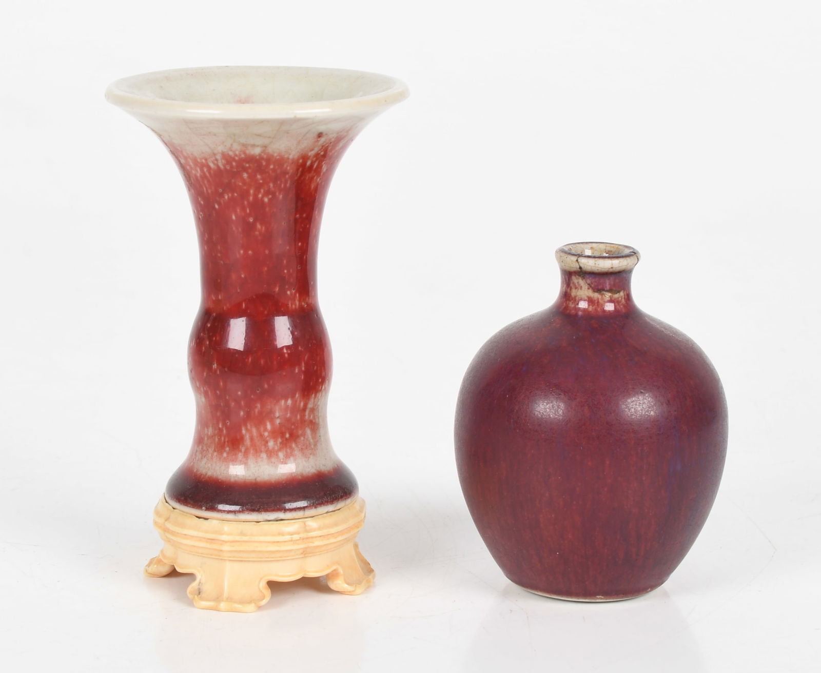 Two Miniature Chinese Qing Dynasty Oxblood Vases, 19th Century (1 of 10)