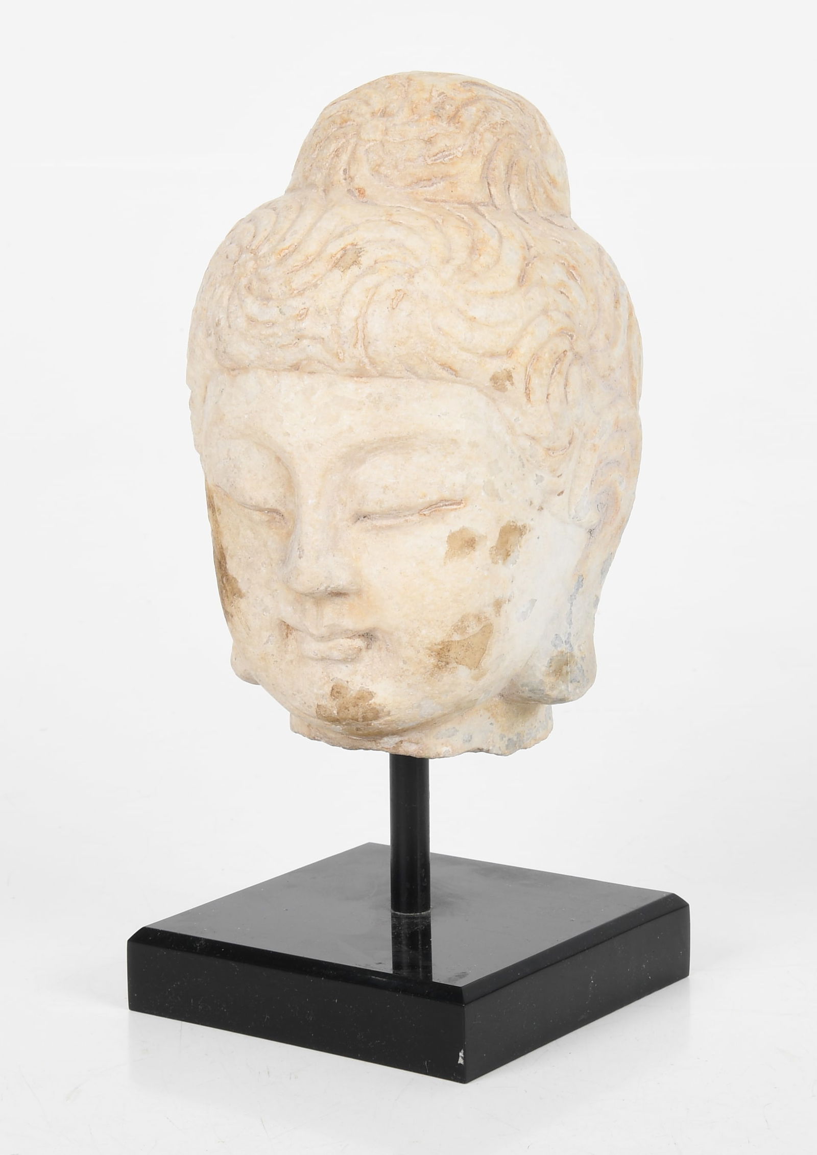 A Chinese Marble Buddha Head Carving (1 of 5)