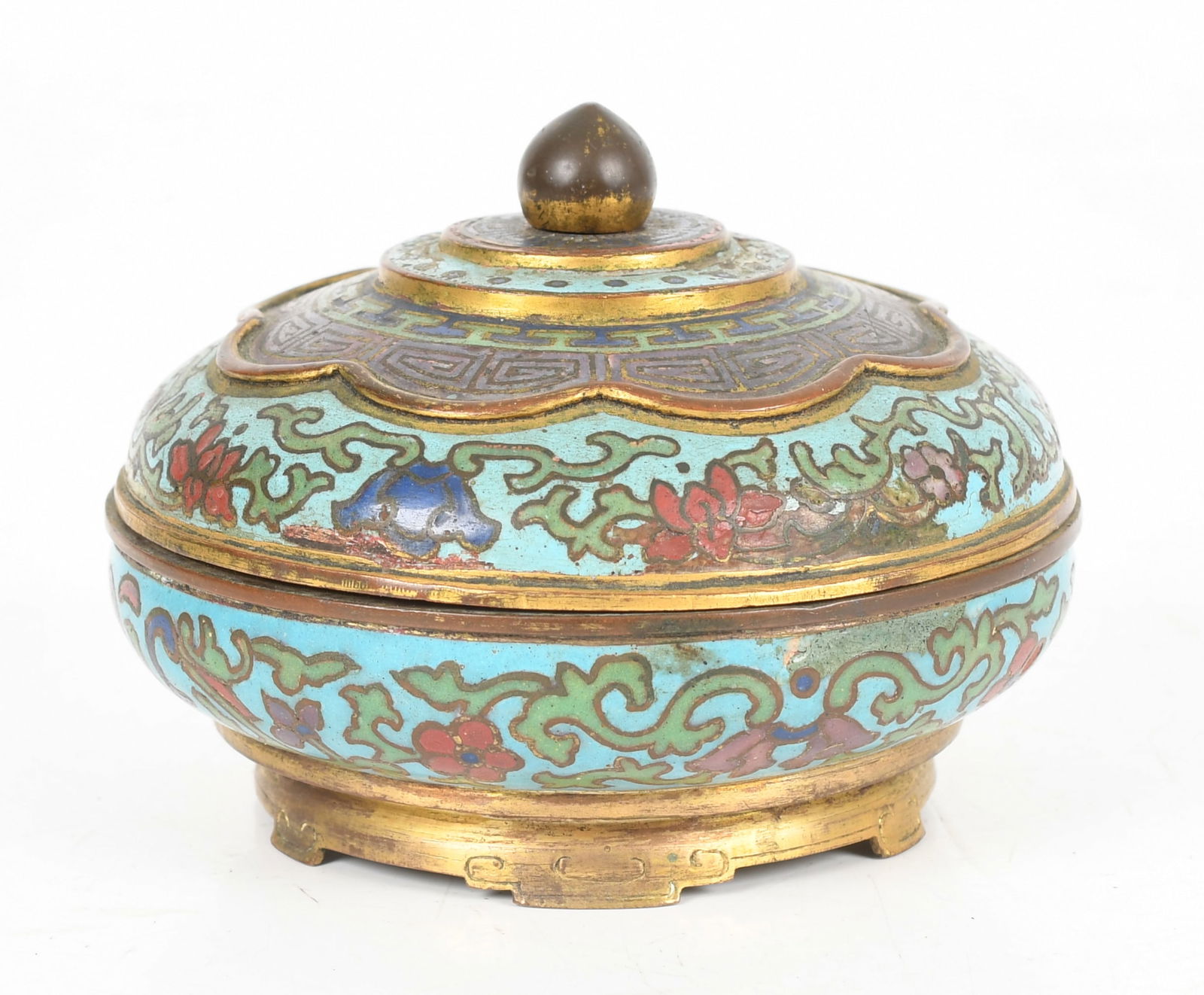 A Chinese Qing Dynasty Cloisonne Enamel Lidded Box (1 of 11)