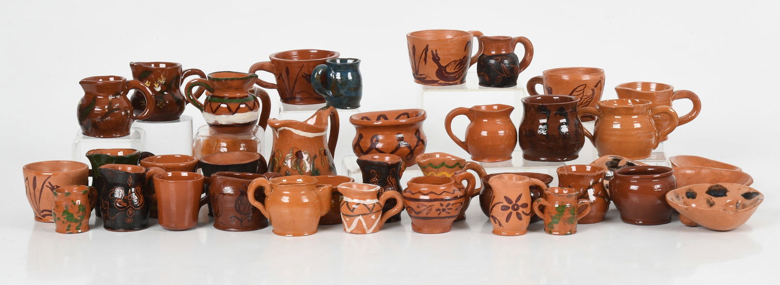 A Large Group of Fort Bumer, Chalfont Pennsylvania Redware (1 of 12)