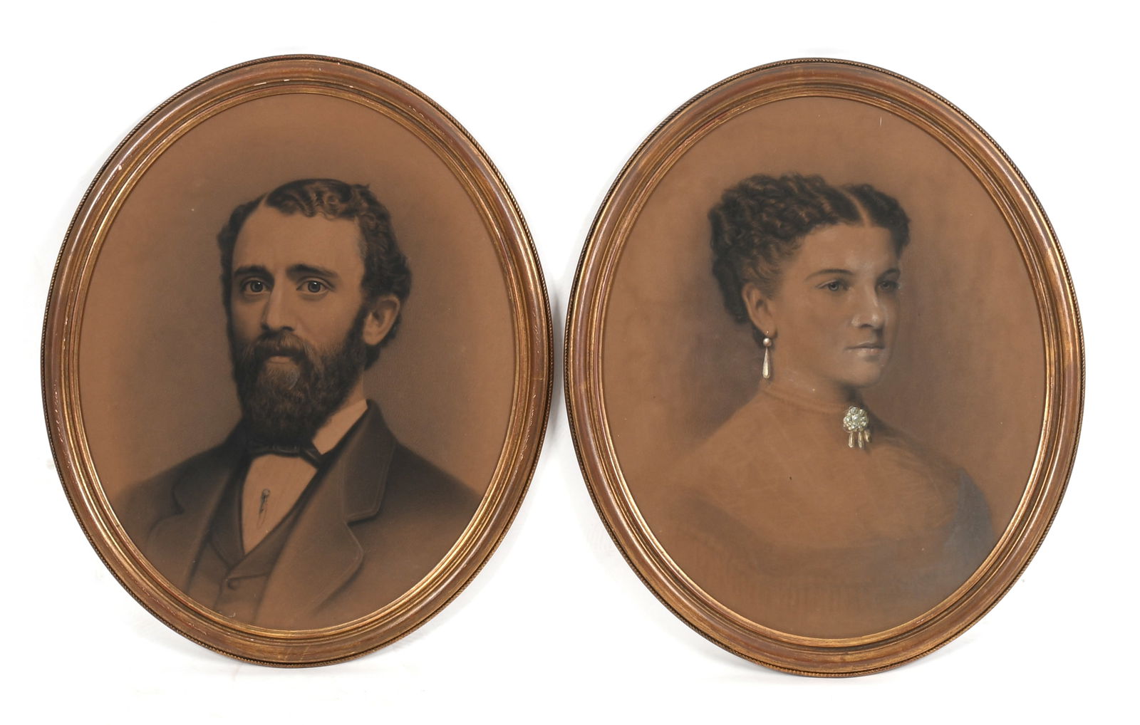 A Pair of Solar Enlargement Portraits of Jane and Marcellus McDowell, Philadelphia, 1868 (1 of 9)