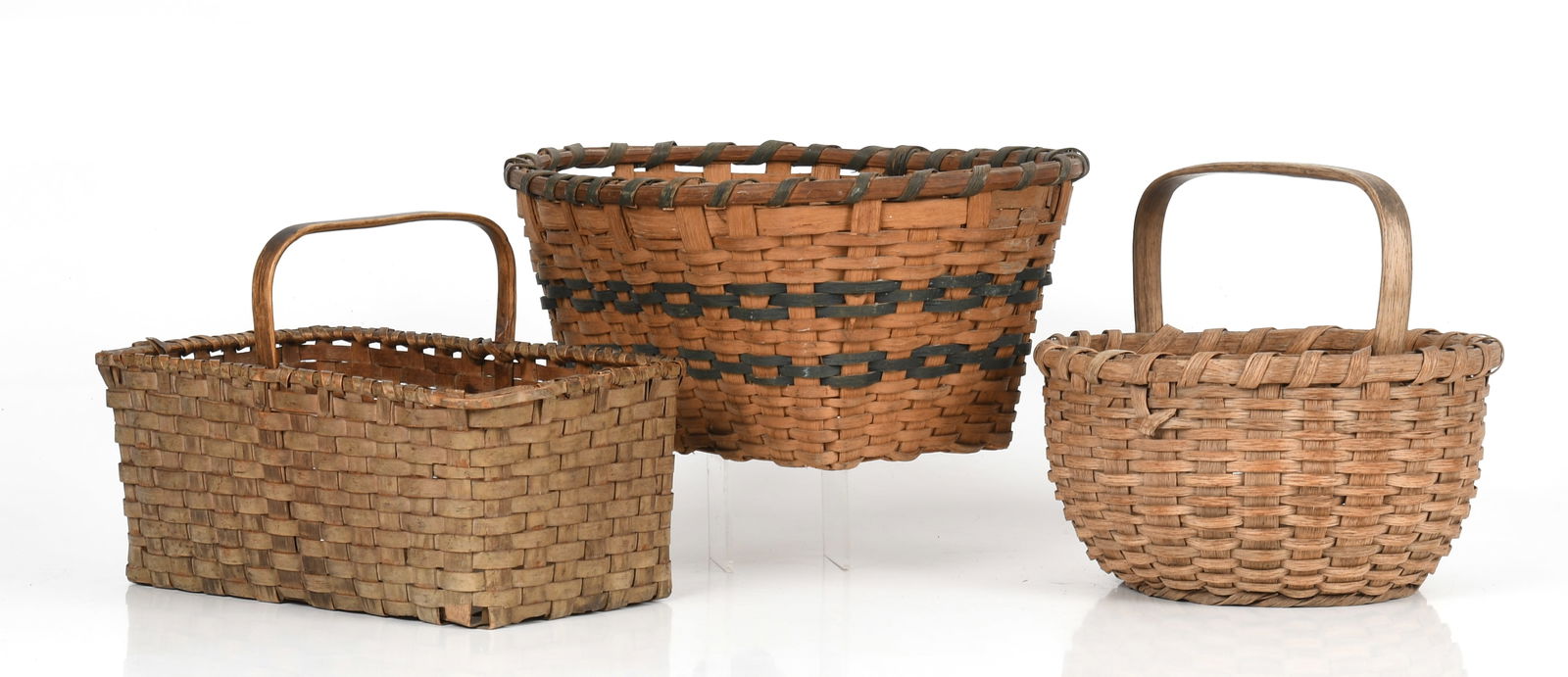 Three American Woven Oak Splint Gathering Baskets, Late 19th/ 20th Century (1 of 11)