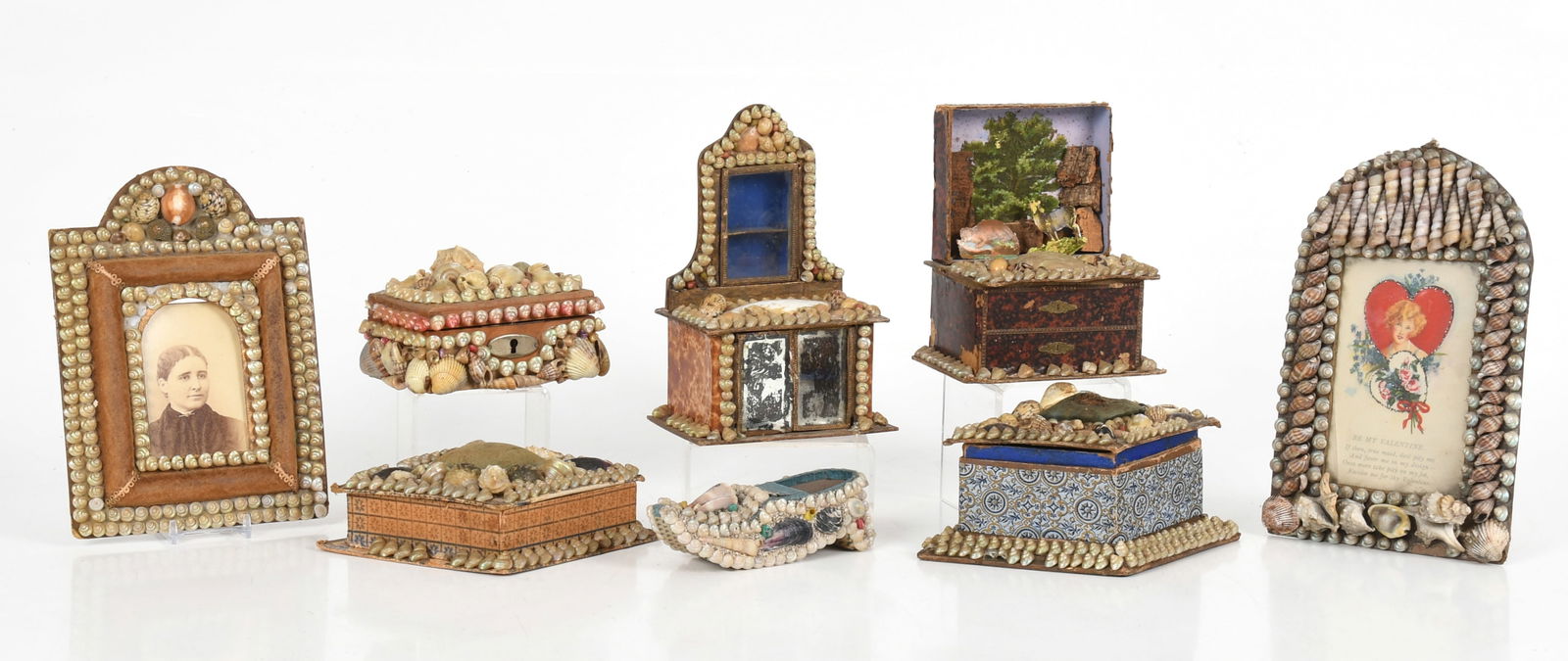 Group of Sailor's Valentine Tourist Trade Objects (1 of 13)