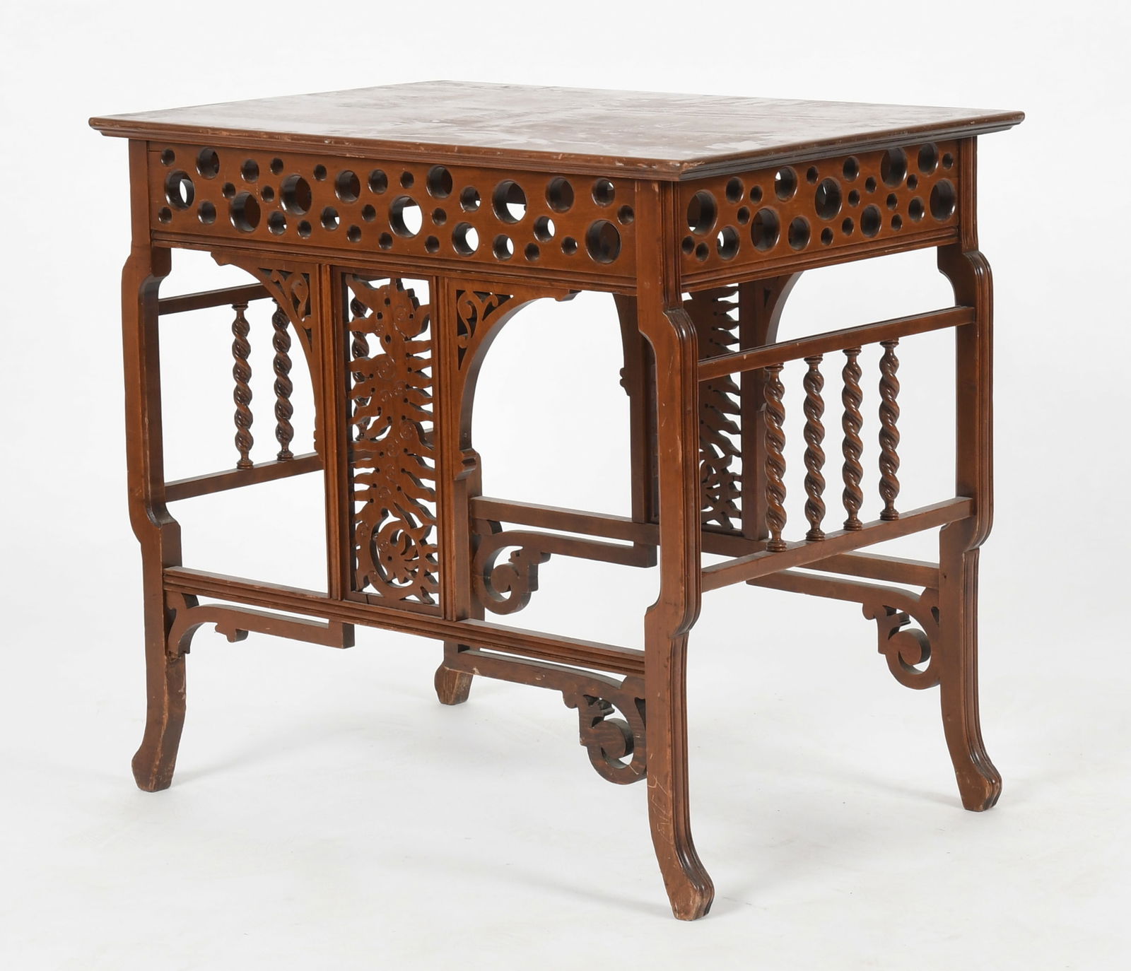An Aesthetic Movement Carved Mahogany Table, c. 1900 (1 of 8)
