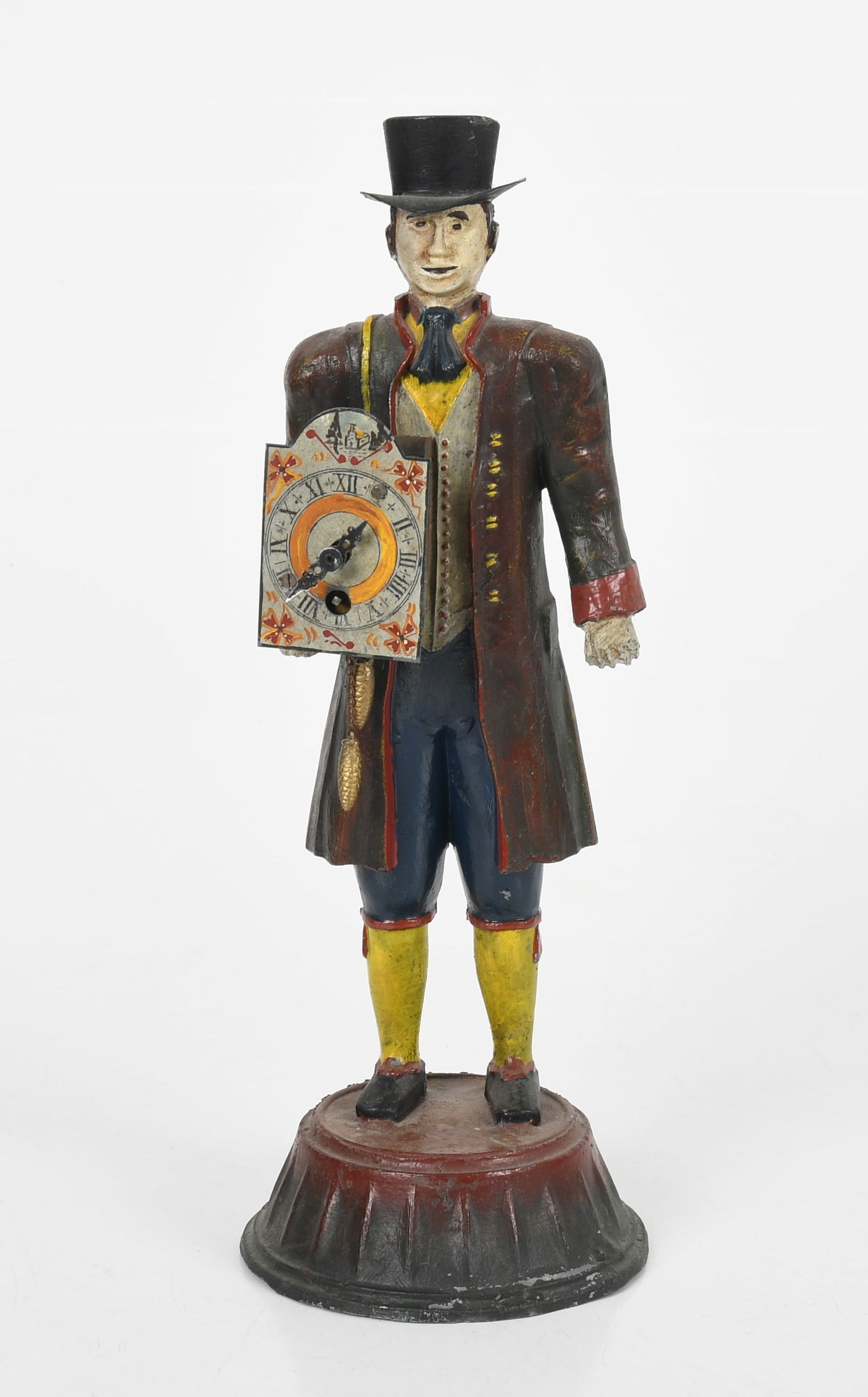 A Continental Cast Metal "Clock Peddler" Clock (1 of 8)