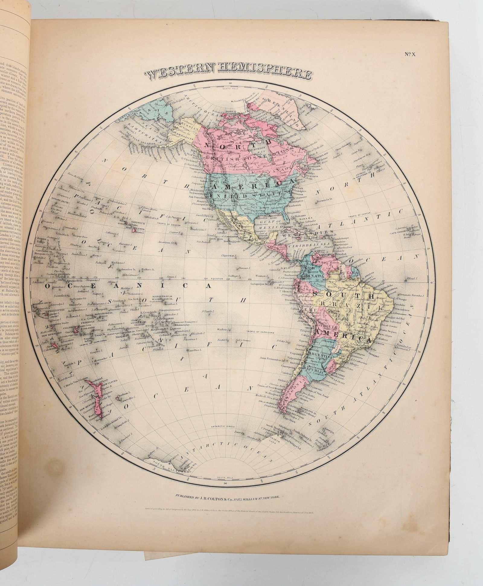 Colton's General Atlas, An 1859 Atlas of the World: Colton's General Atlas, An 1859 Atlas of the World Published in 1856 by J.H. Colton & Co., NY, NY, dated for 1859, a geographical, statistical, and historical atlas of the wo