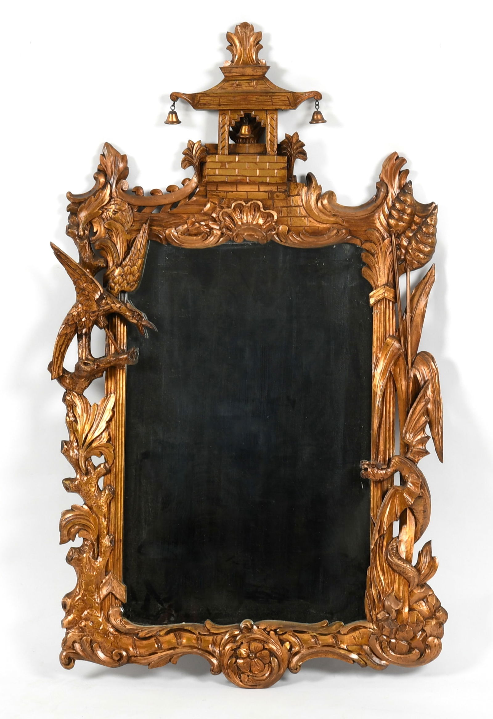 A Carved Giltwood Chinoiserie Mirror (1 of 8)