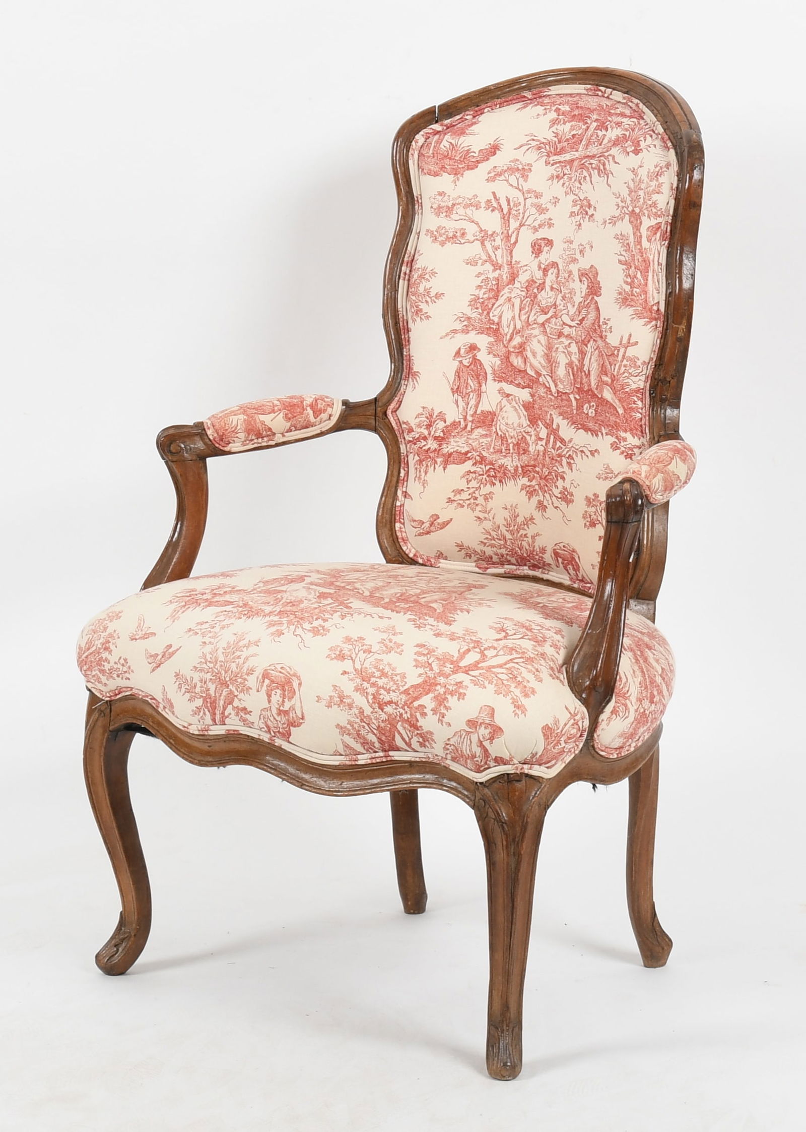 A Louis XV Carved Fruitwood Fauteuil, Mid-18th Century (1 of 12)
