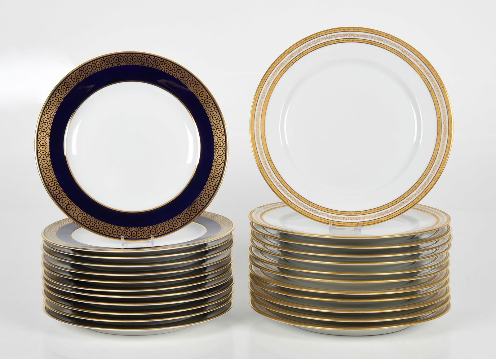 Two Sets of Dinner Plates, Spode Copeland's and Guerin et Cie: Two Sets of Dinner Plates, Spode Copeland's and Guerin et Cie First half of the 20th century, two sets of dinner plates retailed by J.E. Caldwell & Co., Philadelphia, comprising: a