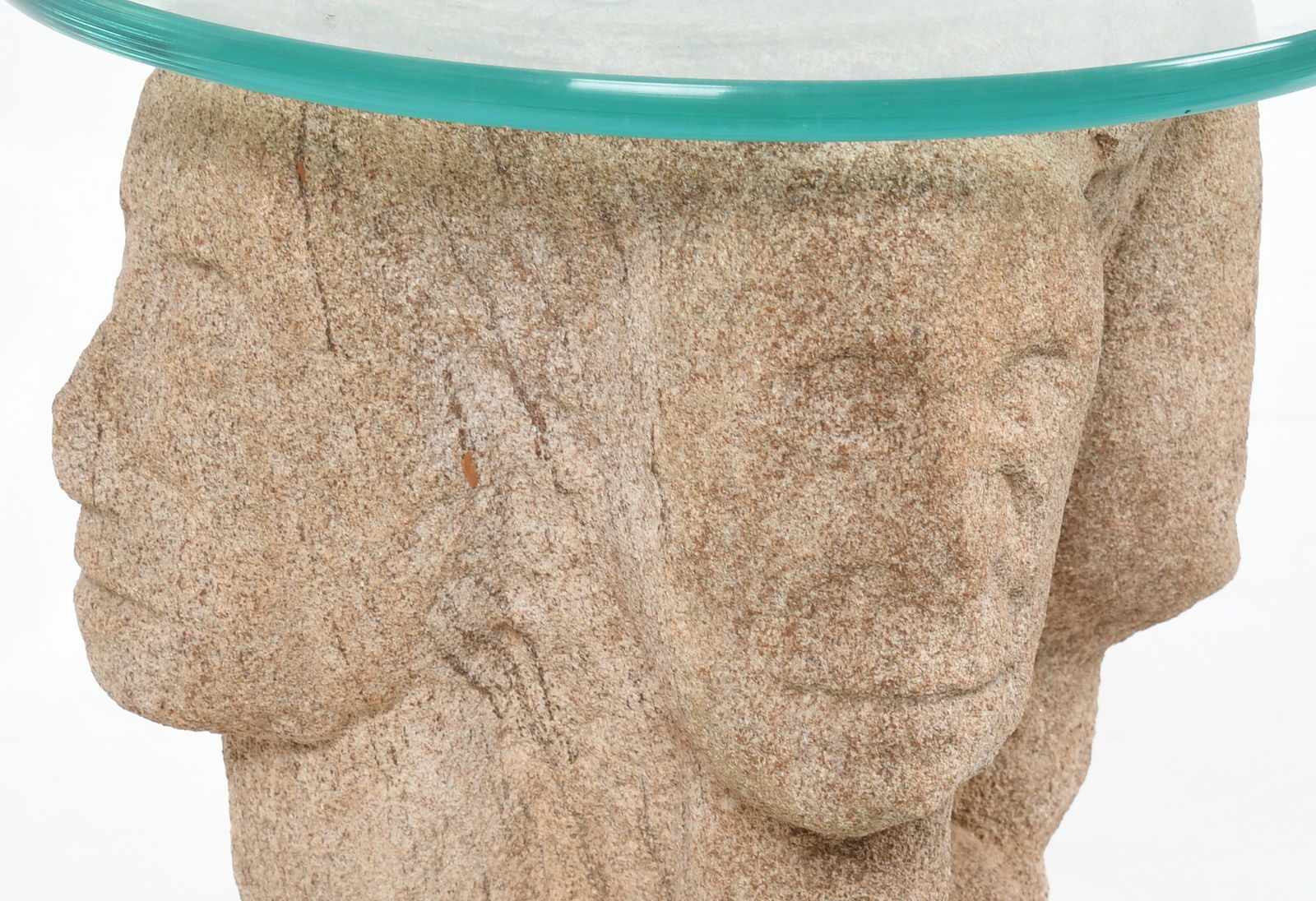 A Figural Carved Stone Side Table - 6