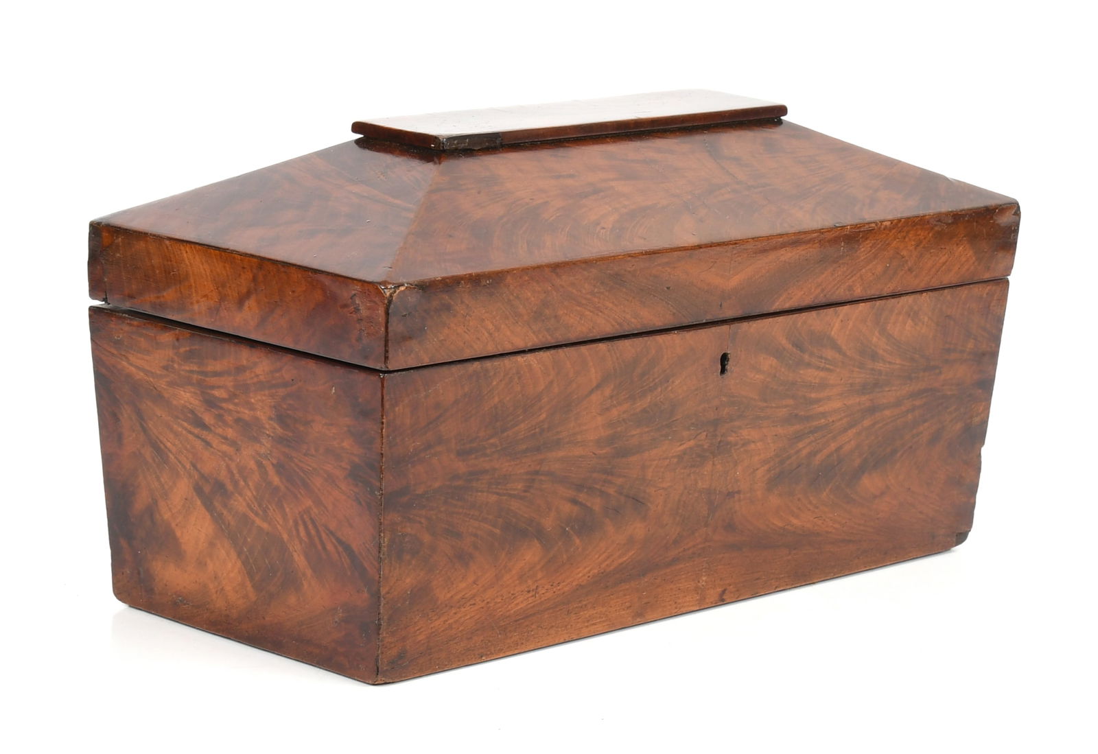 An English Regency Mahogany Sarcophagus-Form Tea Caddy, c. 1810 (1 of 8)