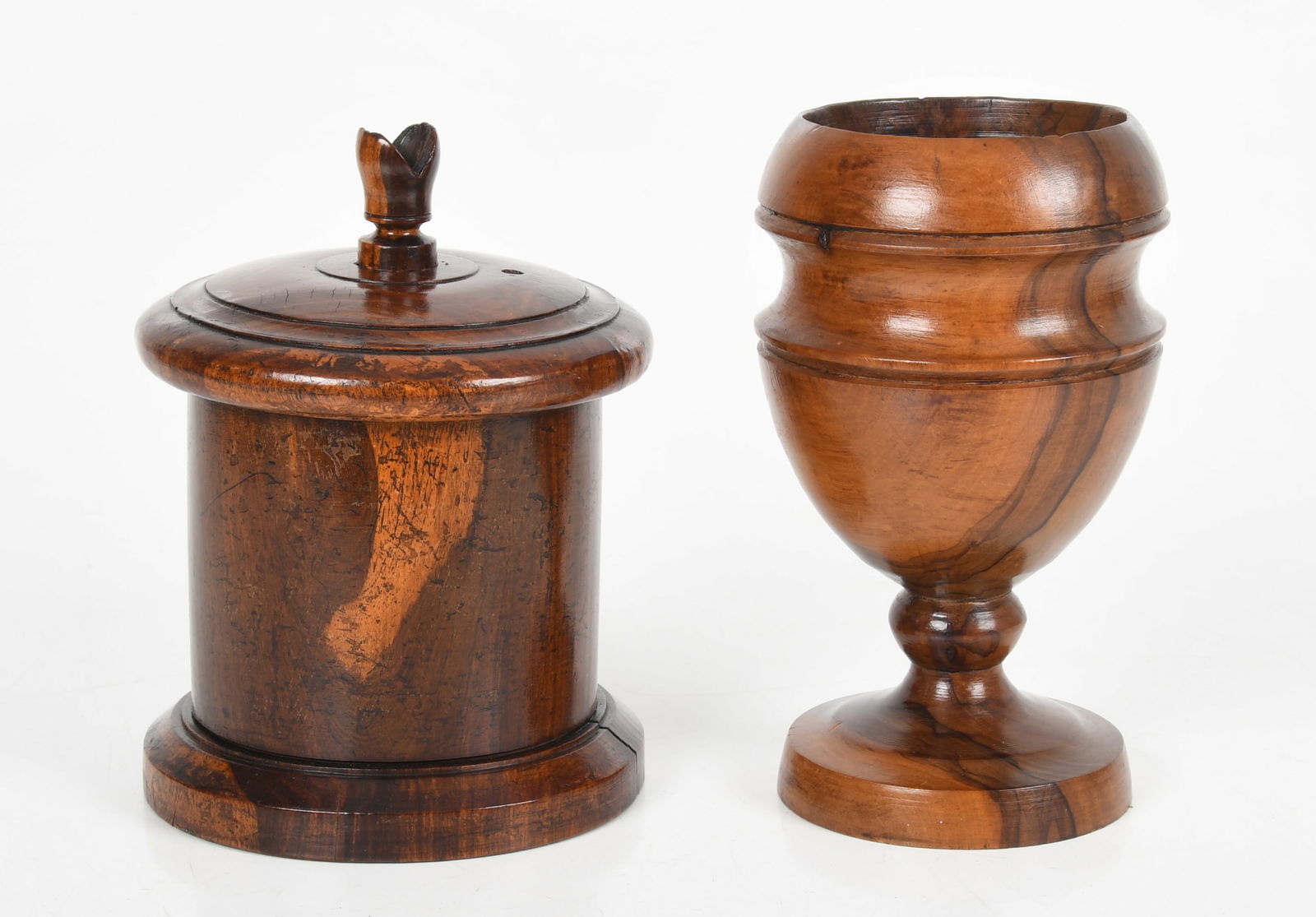 A Lignum Vitae Tobacco Box and Cup, 19th Century (1 of 9)