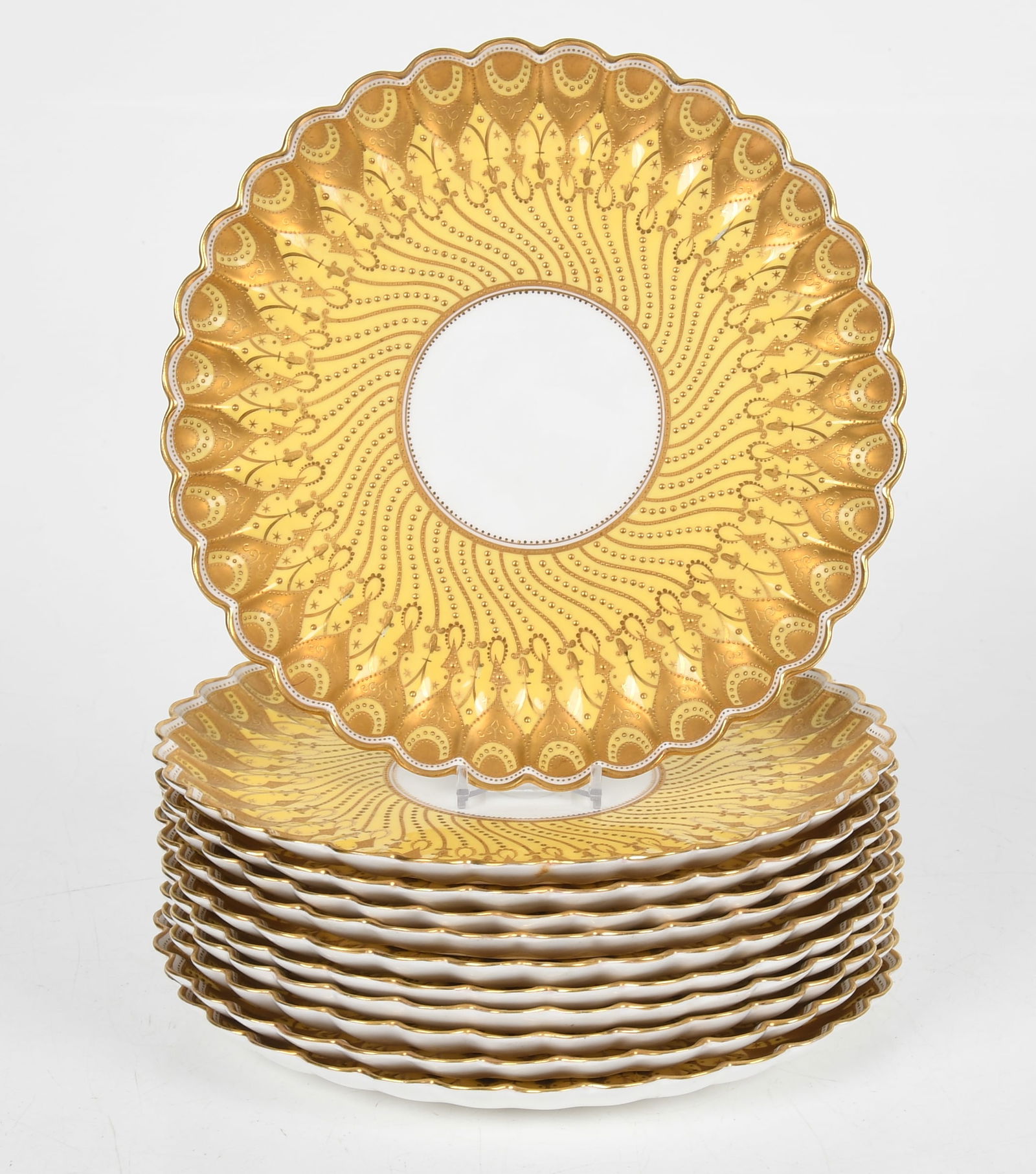 A Set of Eleven Copeland Spode Gilt Cabinet Plates, Early 20th Century (1 of 4)