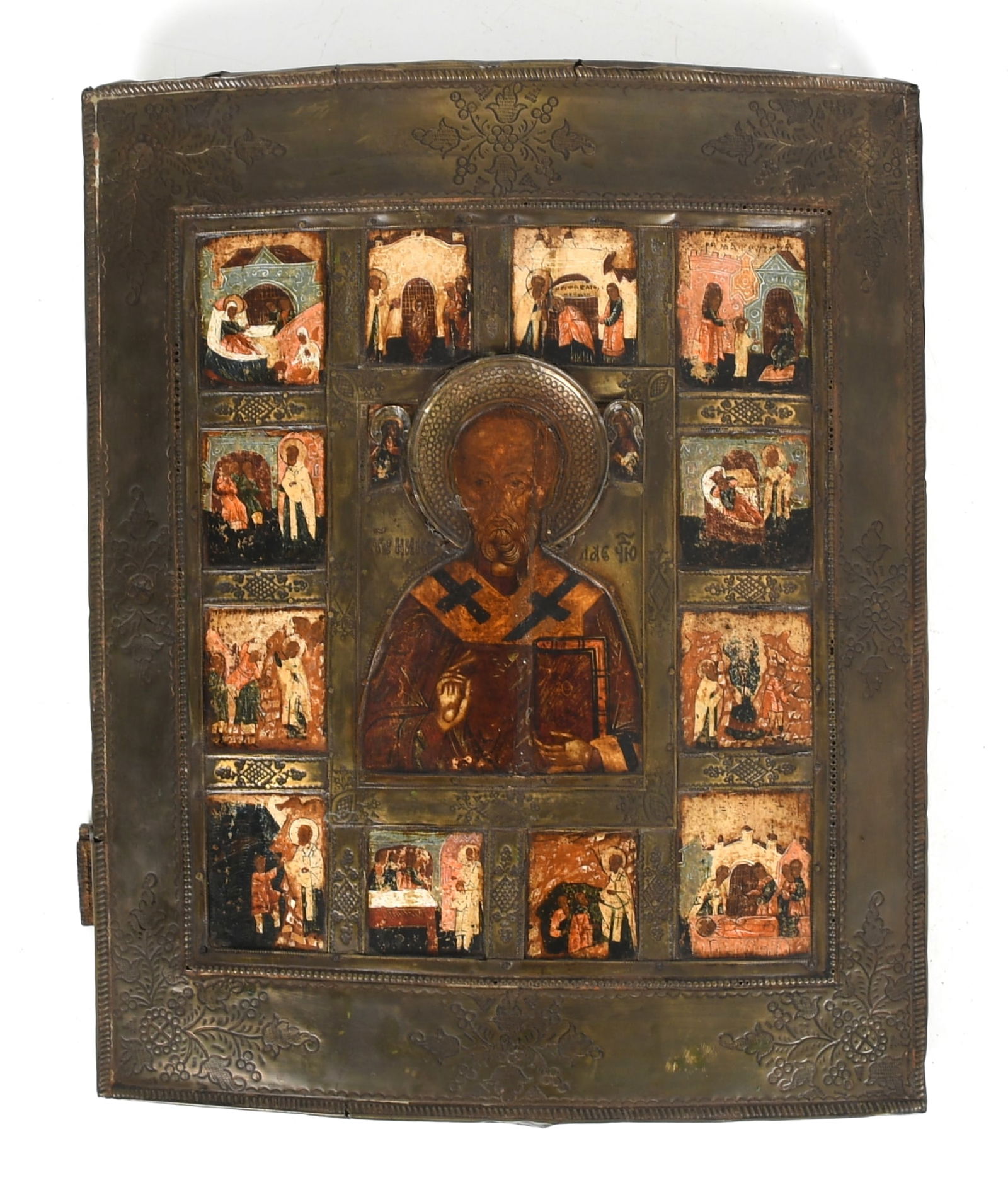 A Large Russian Icon with Brass Oklad (1 of 9)