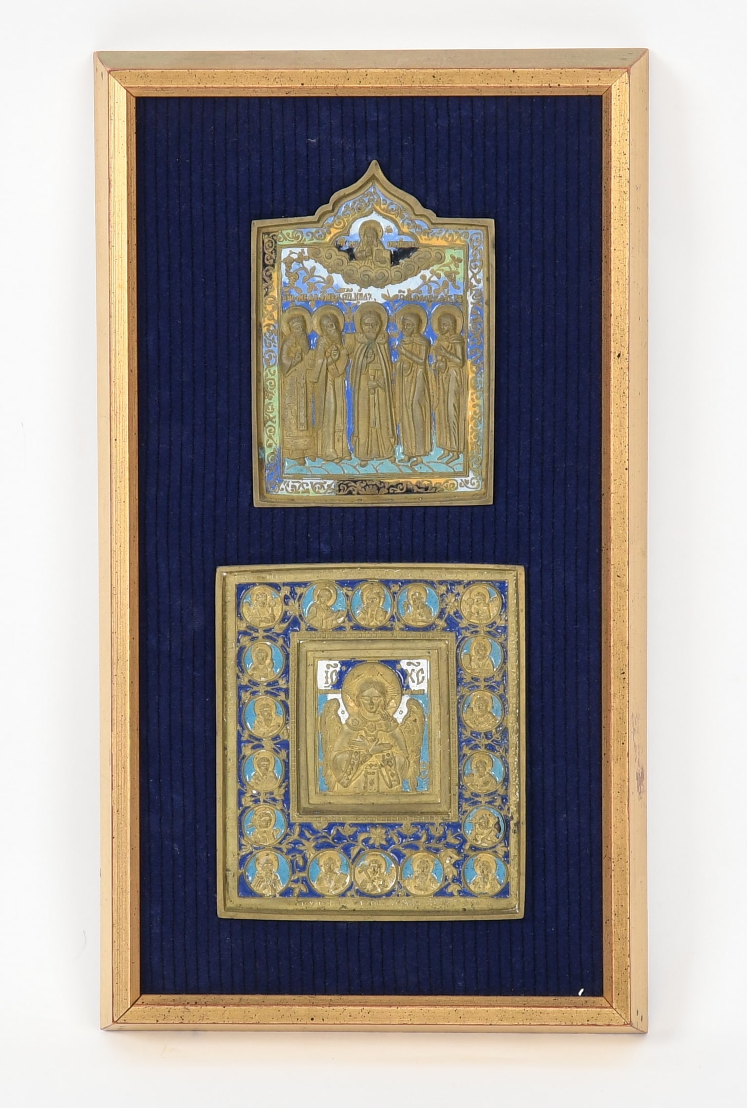 Two Framed Russian Brass Icons (1 of 6)