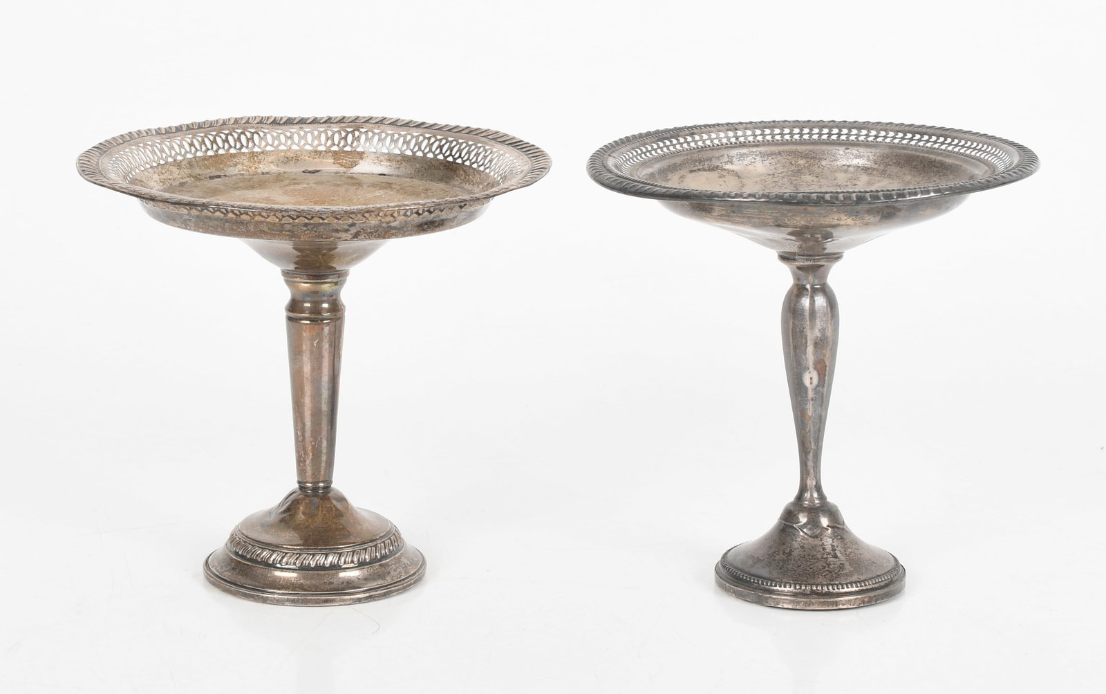 Two American Weighted Sterling Silver Reticulated Compotes, First Half 20th Century (1 of 9)