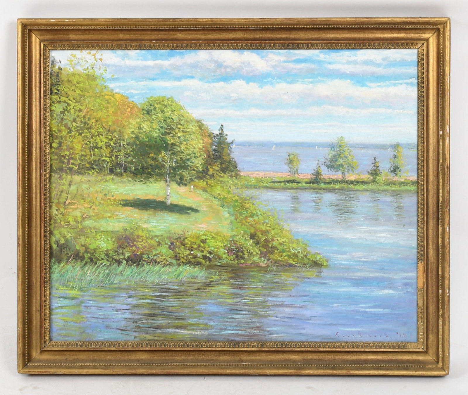 Paul Black (American, 1951-2014), Coastal View, 1988: Paul Black (American, 1951-2014), Coastal View, 1988 oil on canvas, signed and dated "Paul Black '88" lower right Dimensions: 24 in. x 30 in.; 28 1/2 in. x